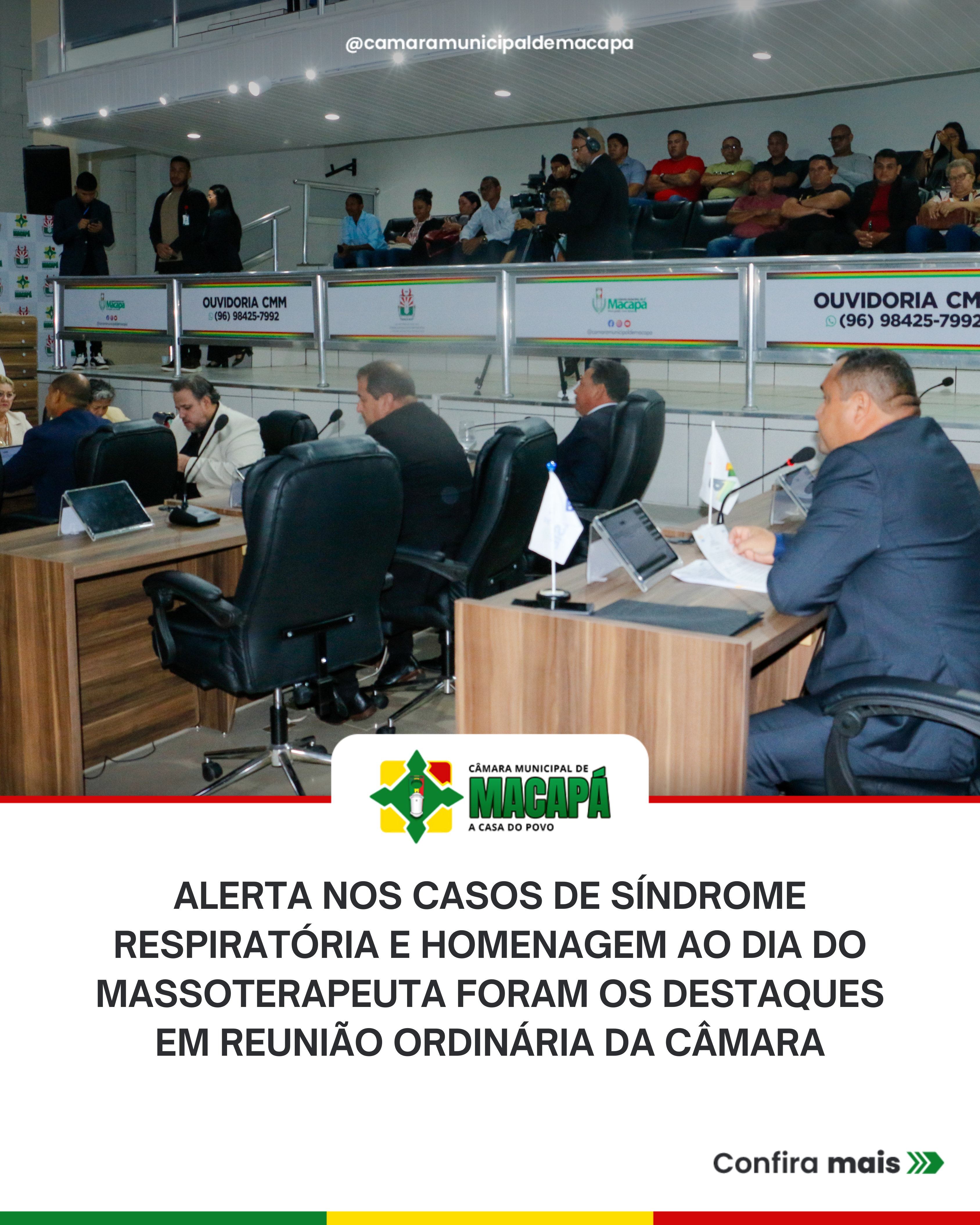 Alerta nos casos de síndrome respiratória e homenagem ao dia do Massoterapeuta foram os destaques em Reunião Ordinária da Câmara