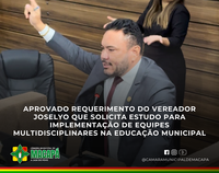 Aprovado requerimento do vereador Joselyo que solicita estudo para implementação de equipes multidisciplinares na educação municipal