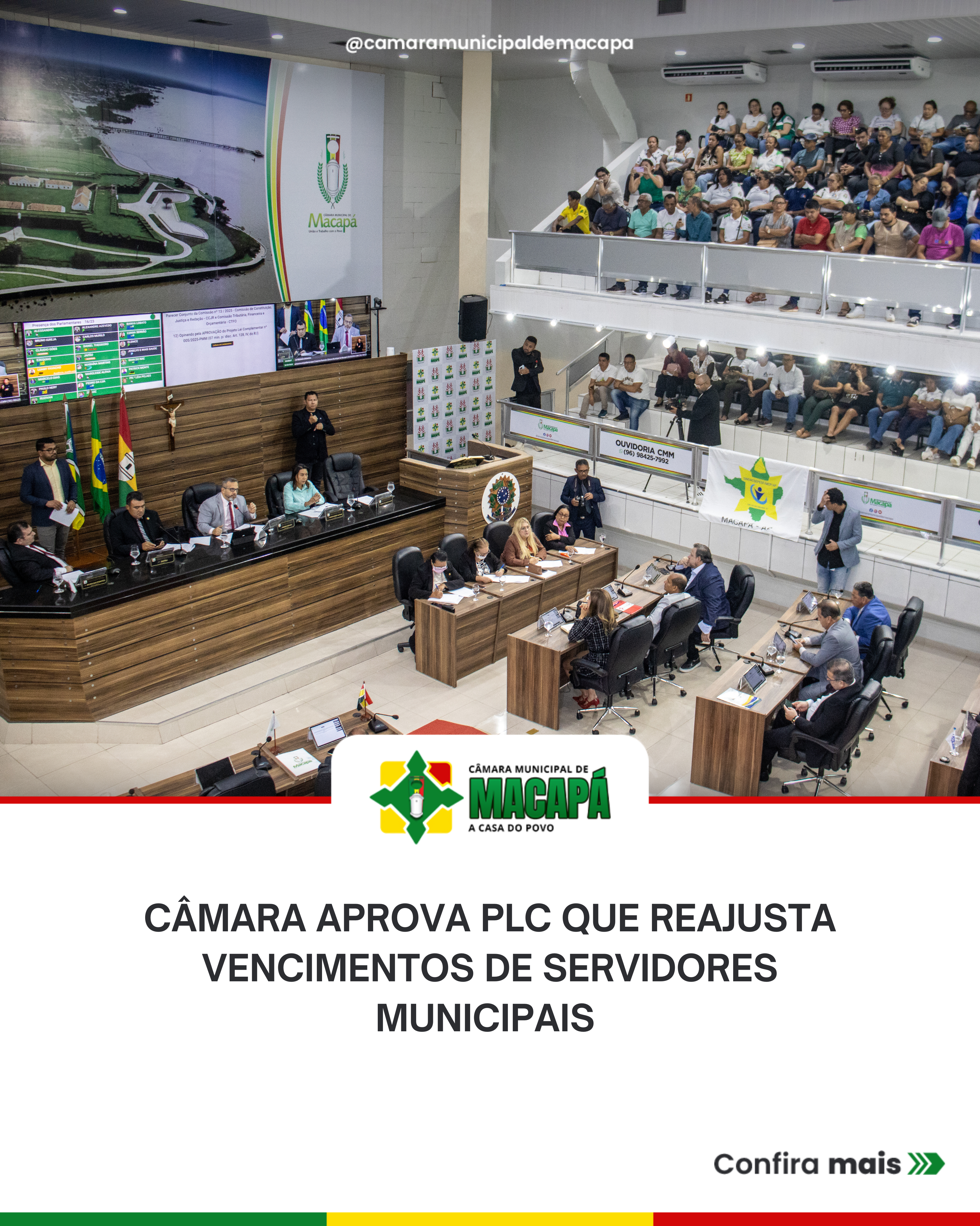 Câmara aprova PLC que reajusta vencimentos de servidores municipais 
