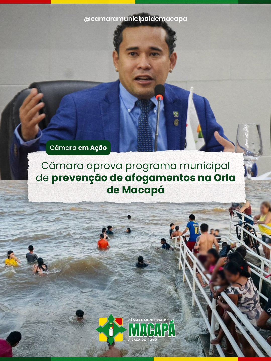 Câmara aprova programa municipal de prevenção de afogamentos na Orla de Macapá