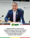 Câmara aprova projetos de Vereador Banha Lobato voltados à saúde do homem, segurança nos pontos de ônibus e apoio à agricultura familiar