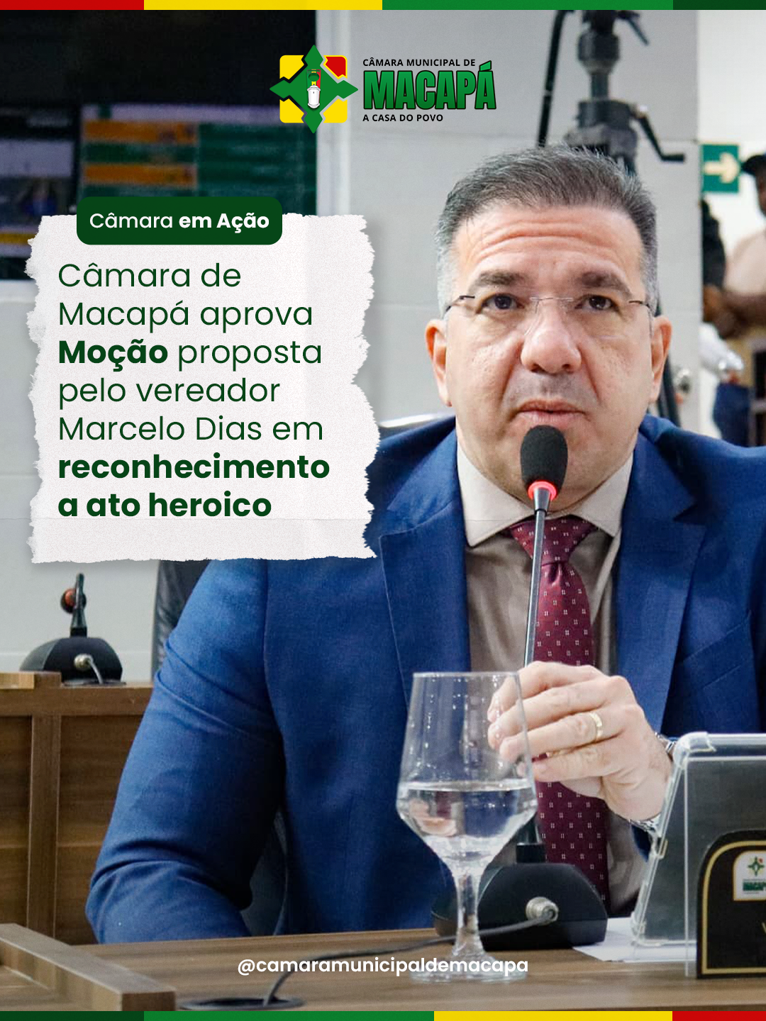 Câmara de Macapá aprova Moção proposta pelo vereador Marcelo Dias em reconhecimento a ato heroico