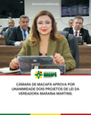 Câmara de Macapá aprova por unanimidade dois projetos de lei da vereadora Maraína Martins.