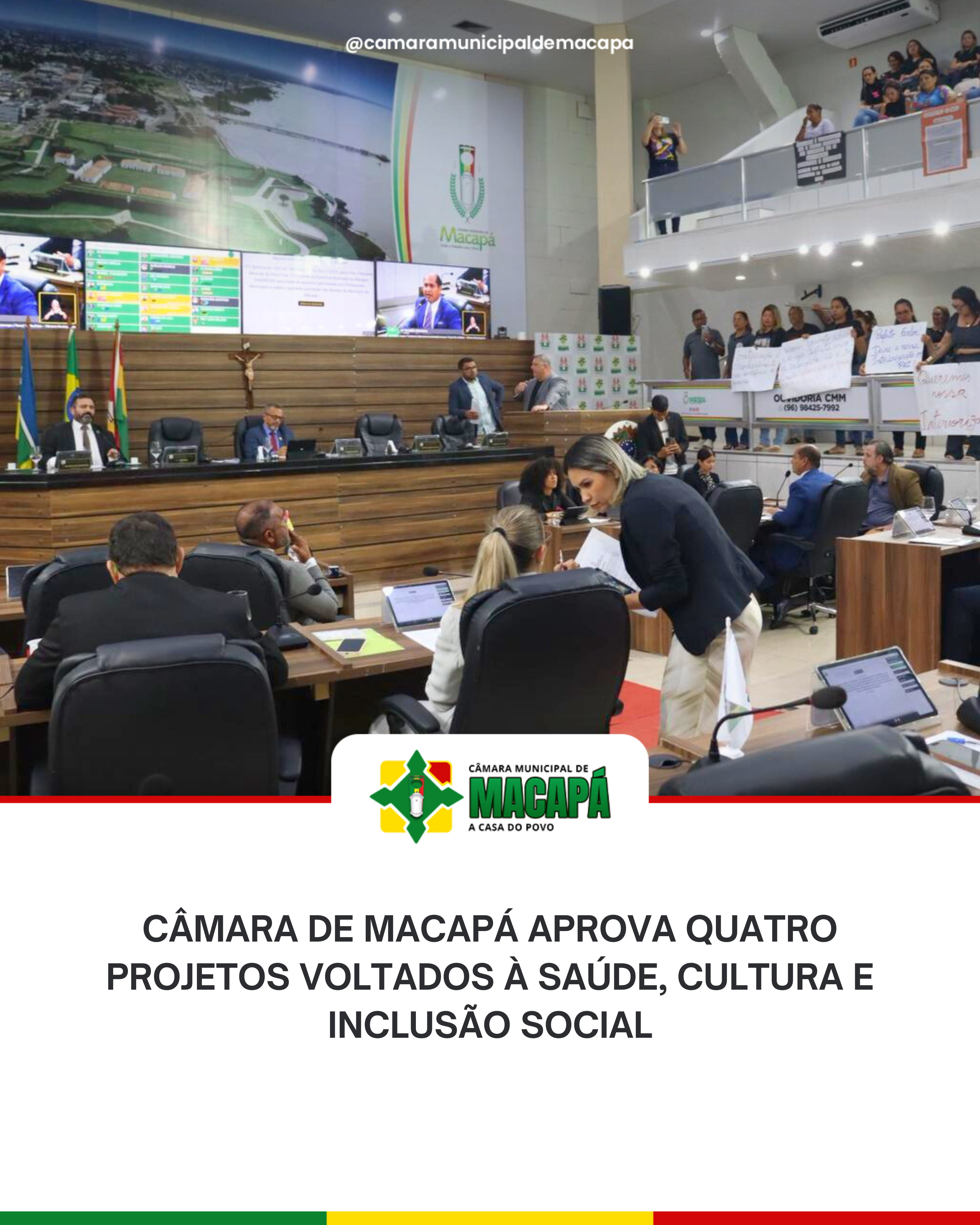 Câmara de Macapá aprova quatro projetos voltados à saúde, cultura e inclusão social
