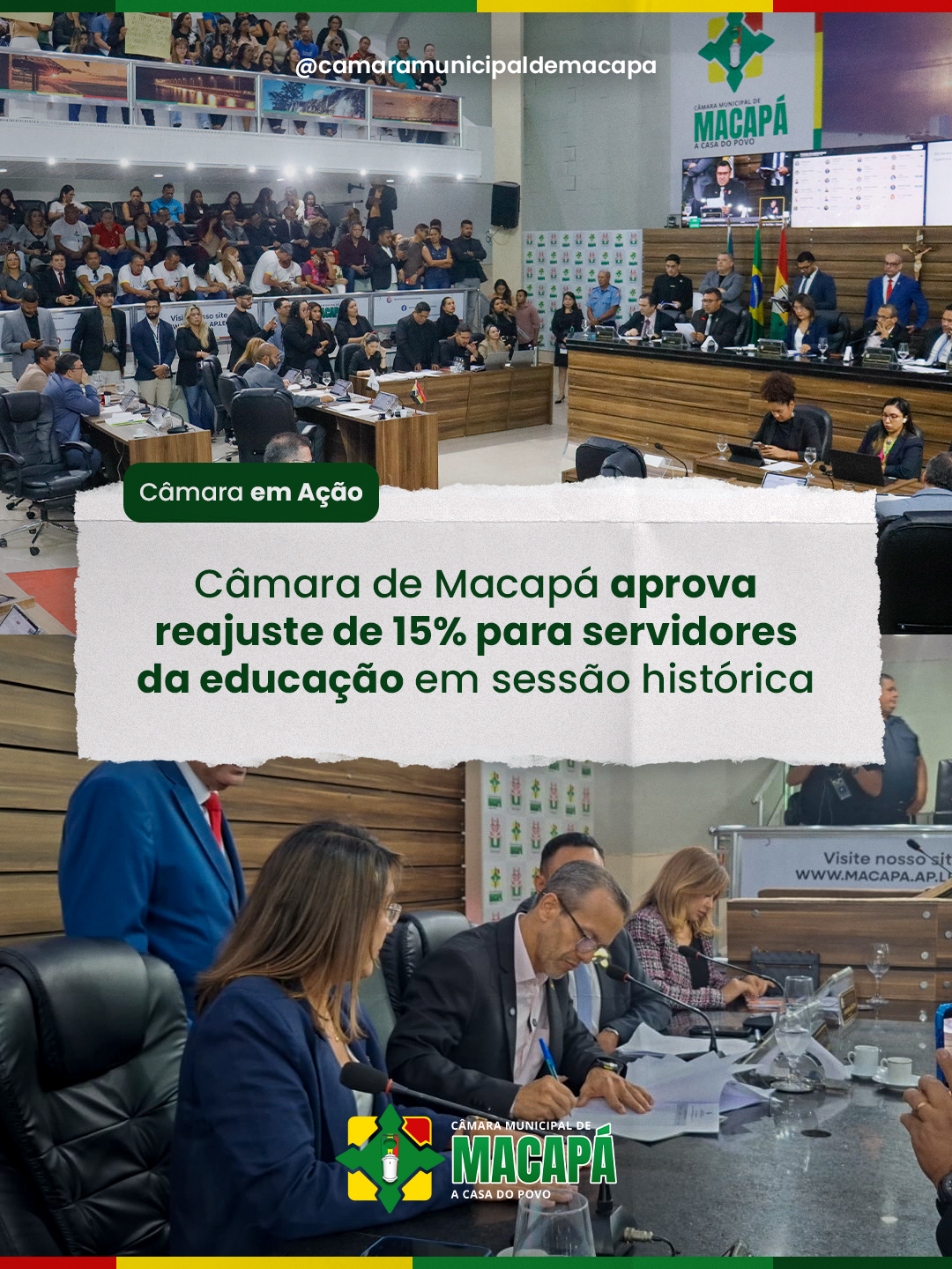 Câmara de Macapá aprova reajuste de 15% para servidores da educação em sessão histórica