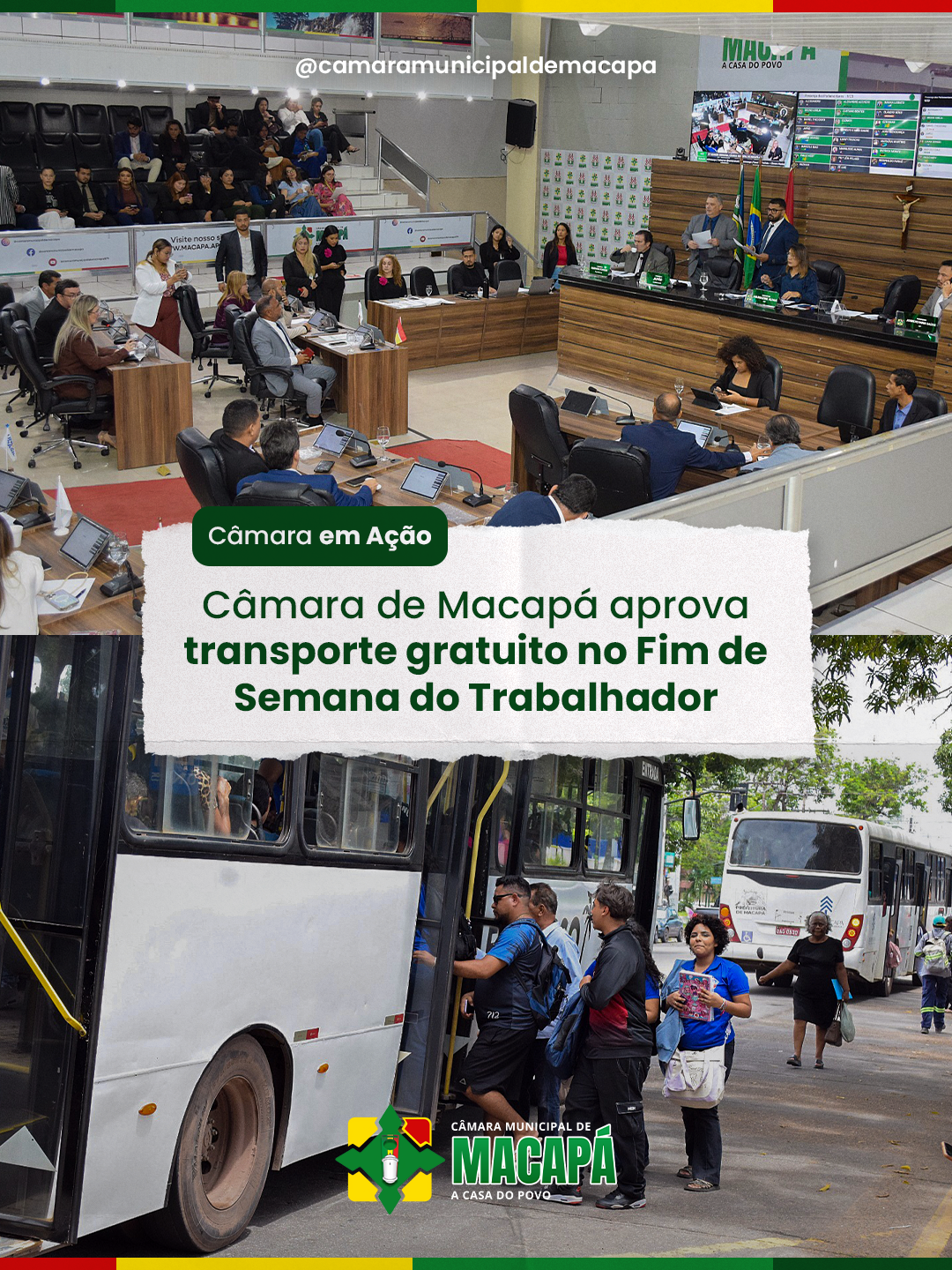 Câmara de Macapá aprova transporte gratuito no Fim de Semana do Trabalhador