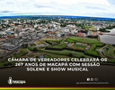 Câmara de vereadores celebrará os 267 anos de Macapá com sessão solene e show musical