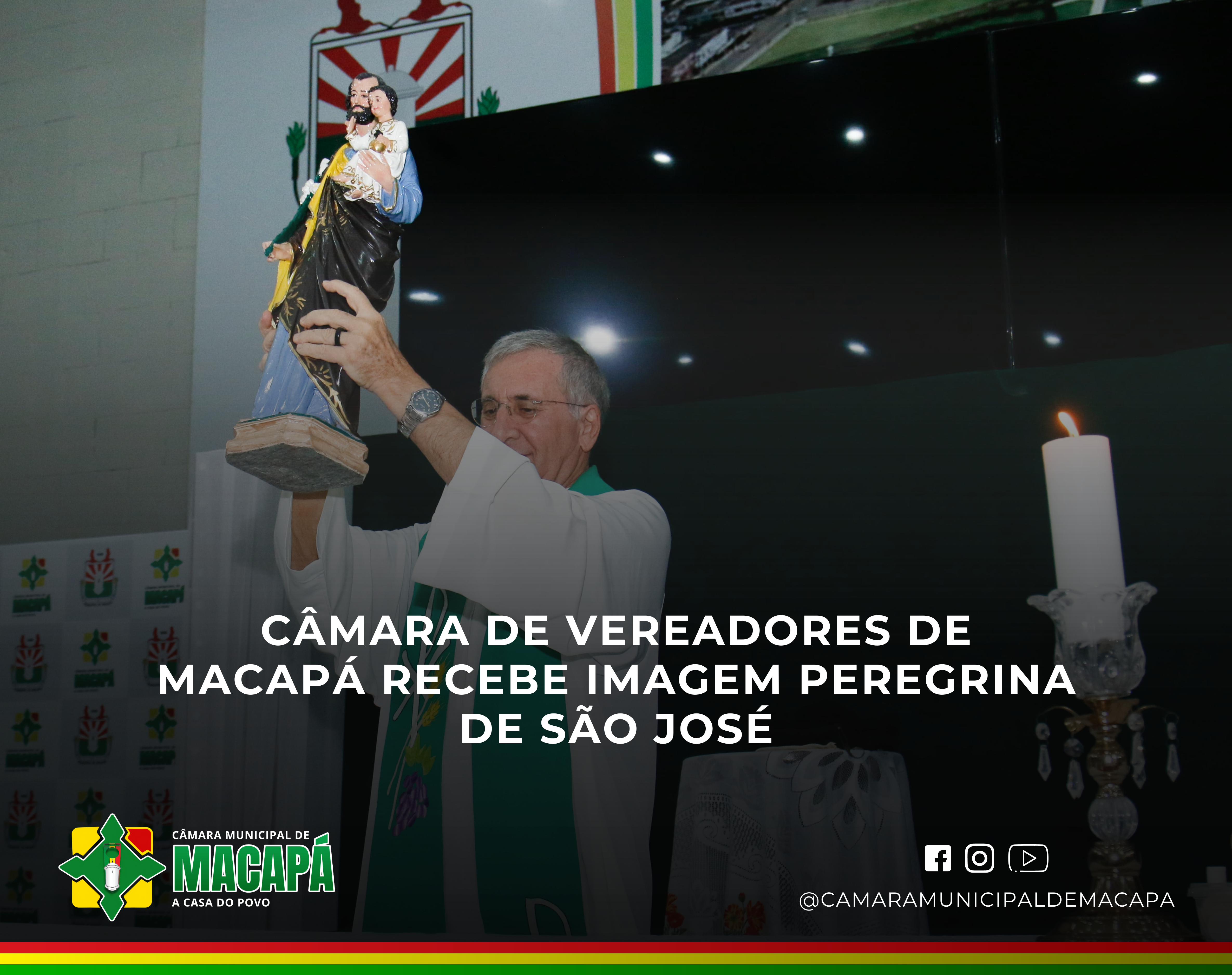 Câmara de Vereadores de Macapá recebe imagem peregrina de São José