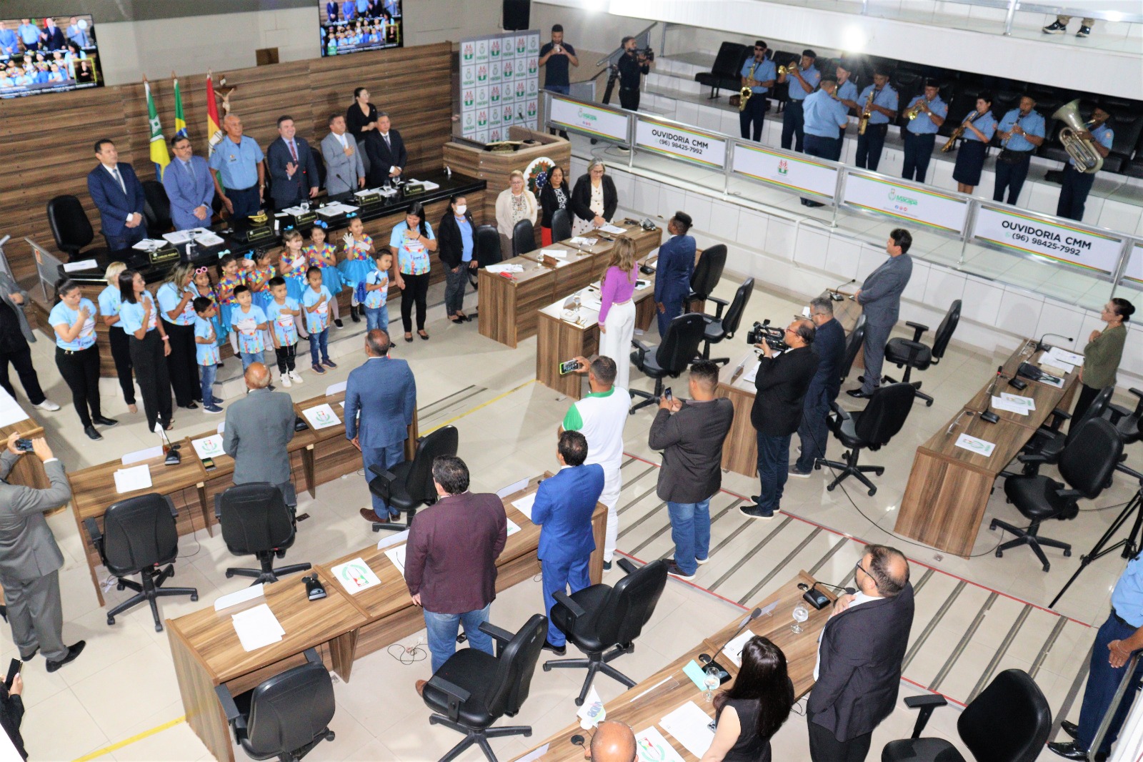 Câmara de Vereadores recebe Banda de Música da Guarda Municipal de Macapá, durante Sessão Ordinária