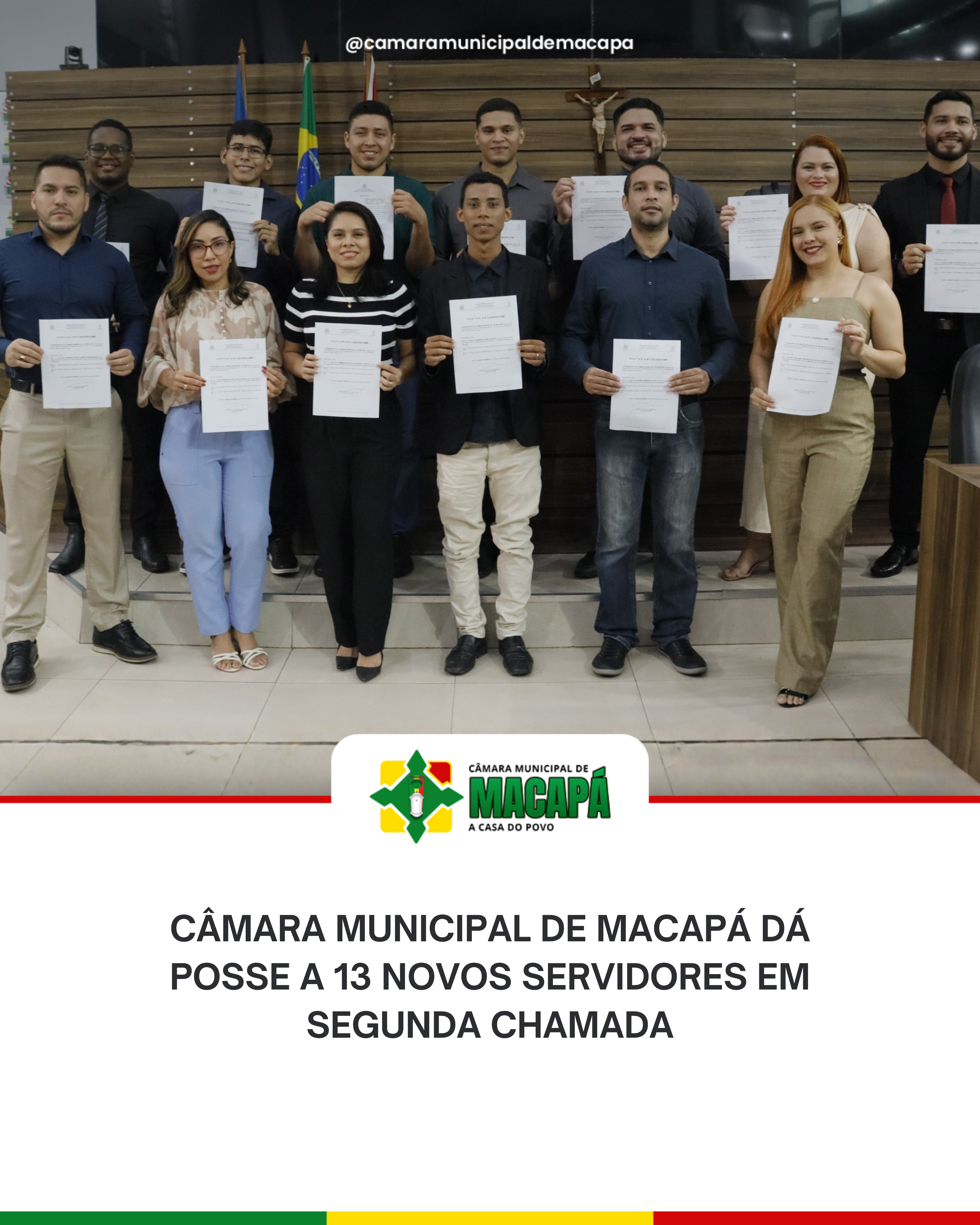 Câmara Municipal de Macapá dá posse a 13 novos servidores em segunda chamada