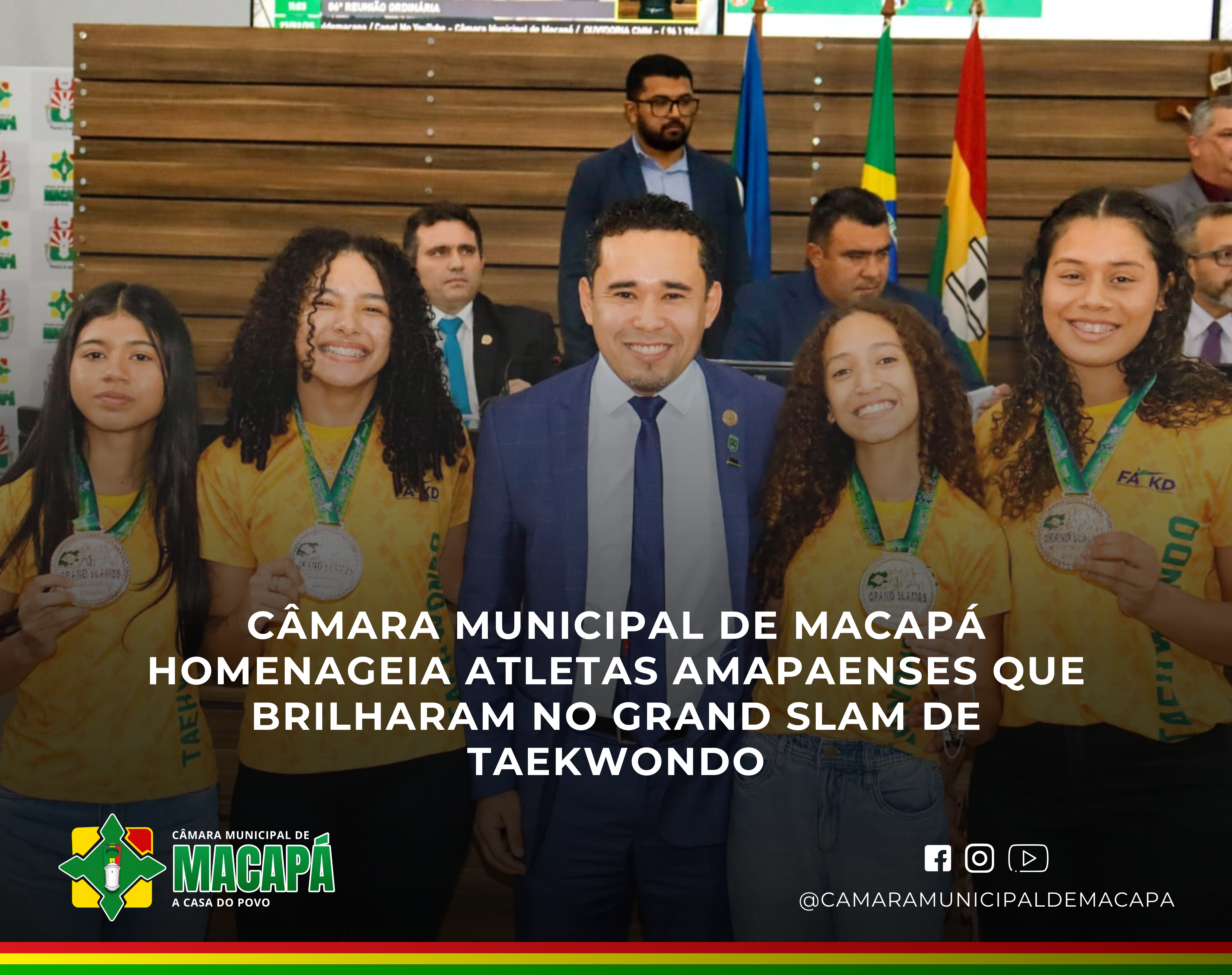 Câmara Municipal de Macapá homenageia atletas amapaenses que brilharam no Grand Slam de Taekwondo