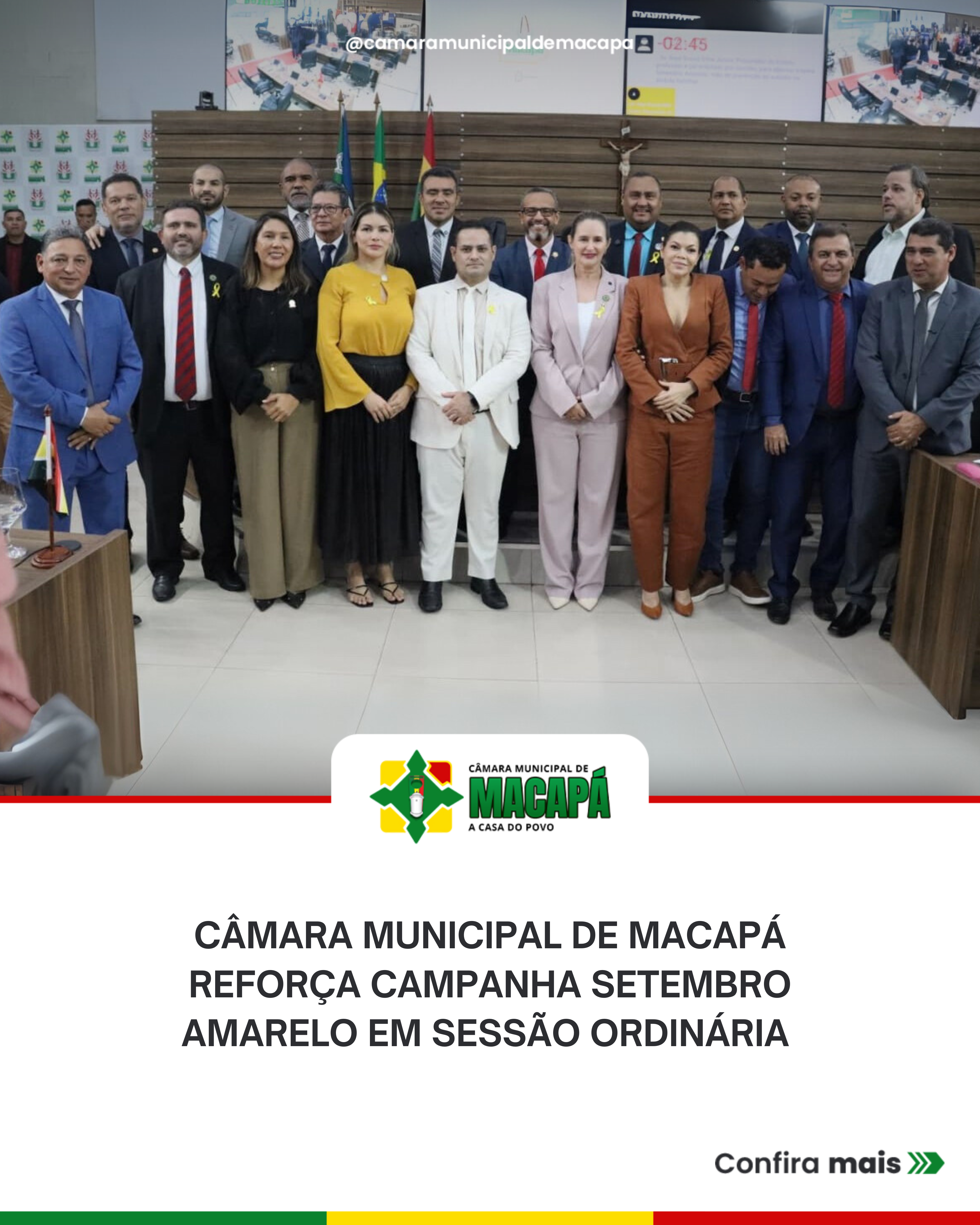 Câmara Municipal de Macapá reforça campanha Setembro Amarelo em sessão ordinária 