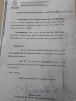 Câmara Municipal determina ponto facultativo na quinta-feira   