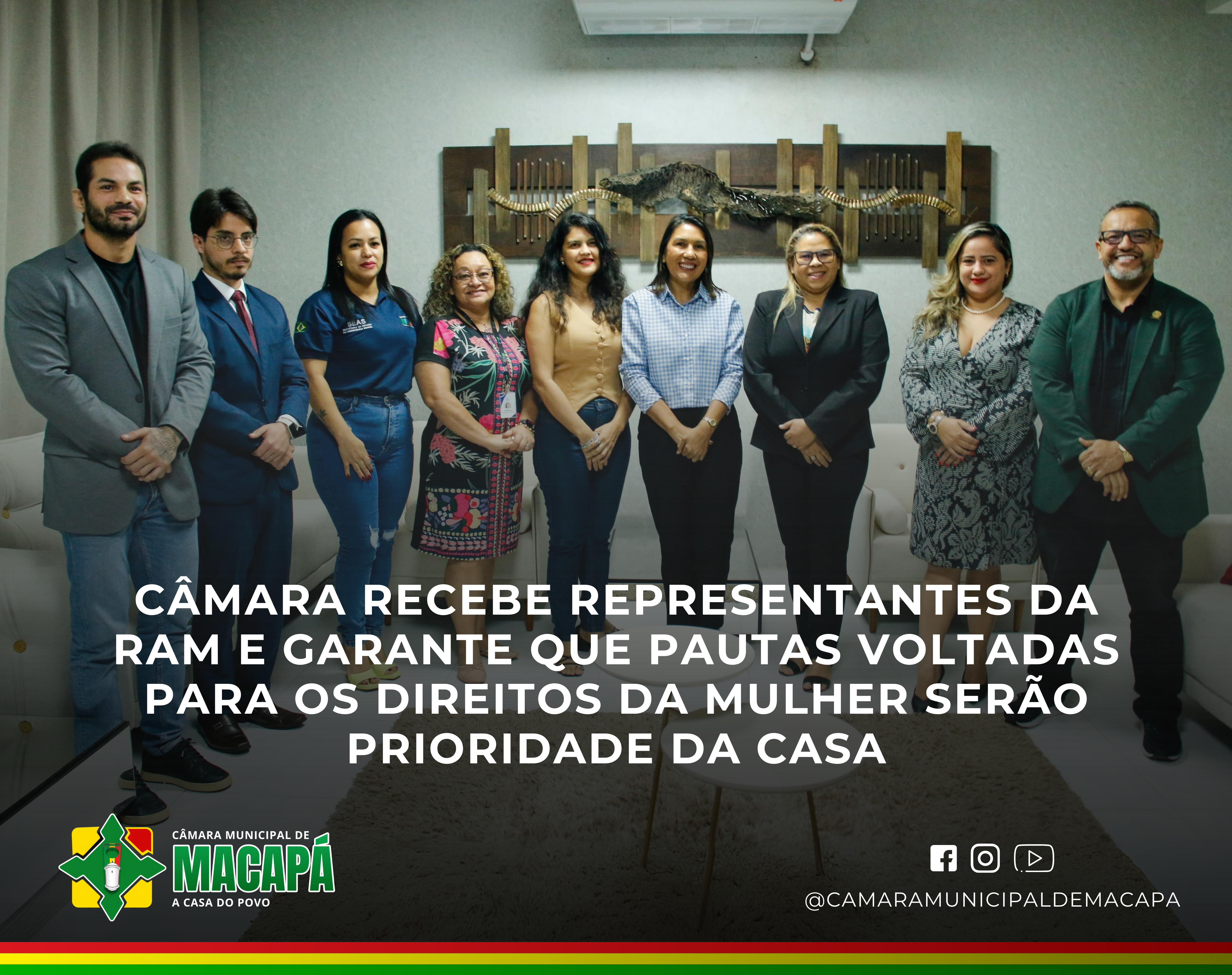 Câmara recebe representantes da RAM e garante que pautas voltadas para os direitos da mulher serão prioridade da Casa