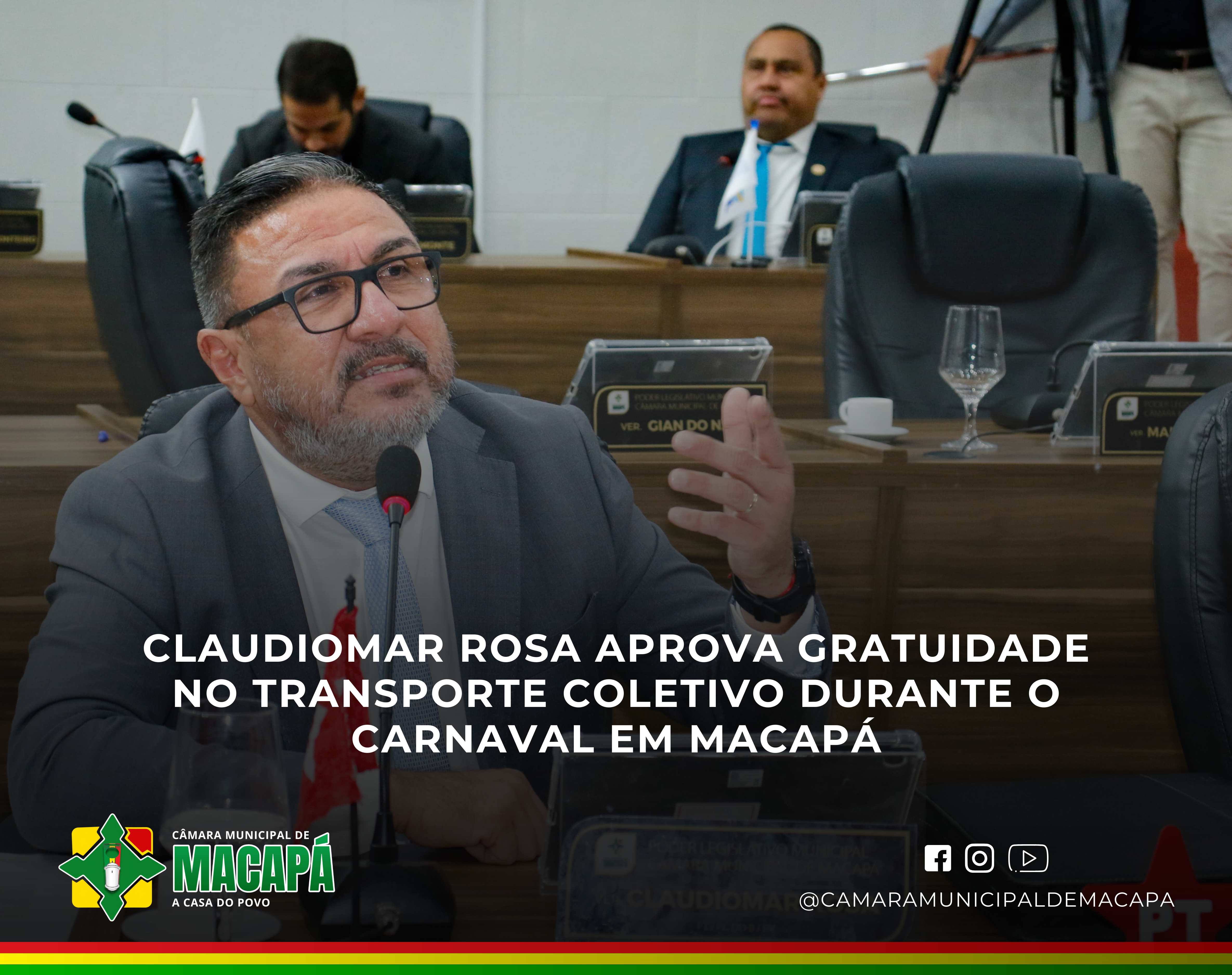 Claudiomar Rosa aprova gratuidade no transporte coletivo durante o carnaval em Macapá