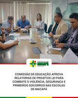 Comissão de Educação aprova relatorias de projetos lei para combate à violência, segurança e primeiros socorros nas escolas de Macapá