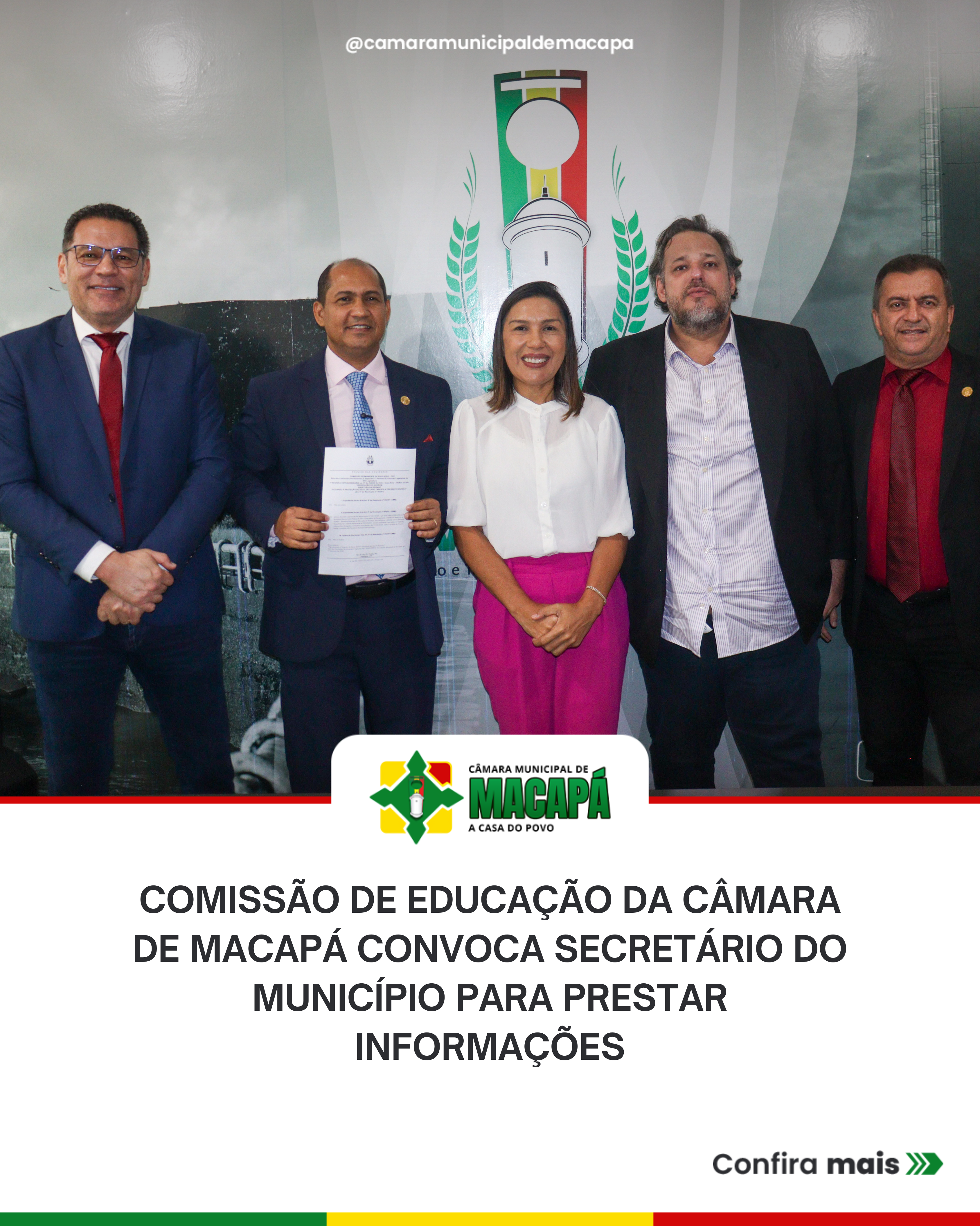 Comissão de Educação da Câmara de Macapá convoca secretário do município para prestar informações