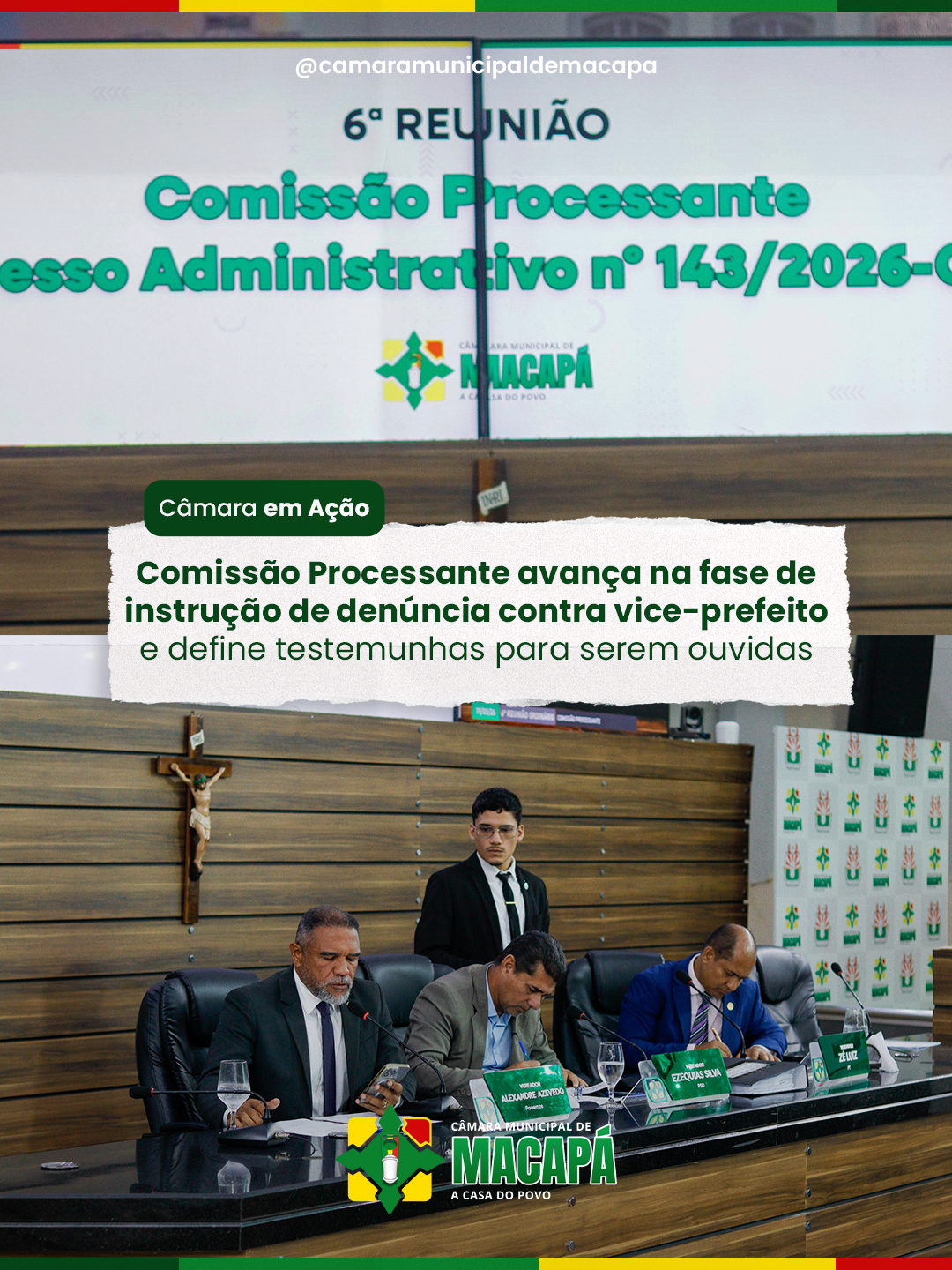 Comissão Processante avança na fase de instrução de denúncia contra vice-prefeito e define testemunhas para serem ouvidas 