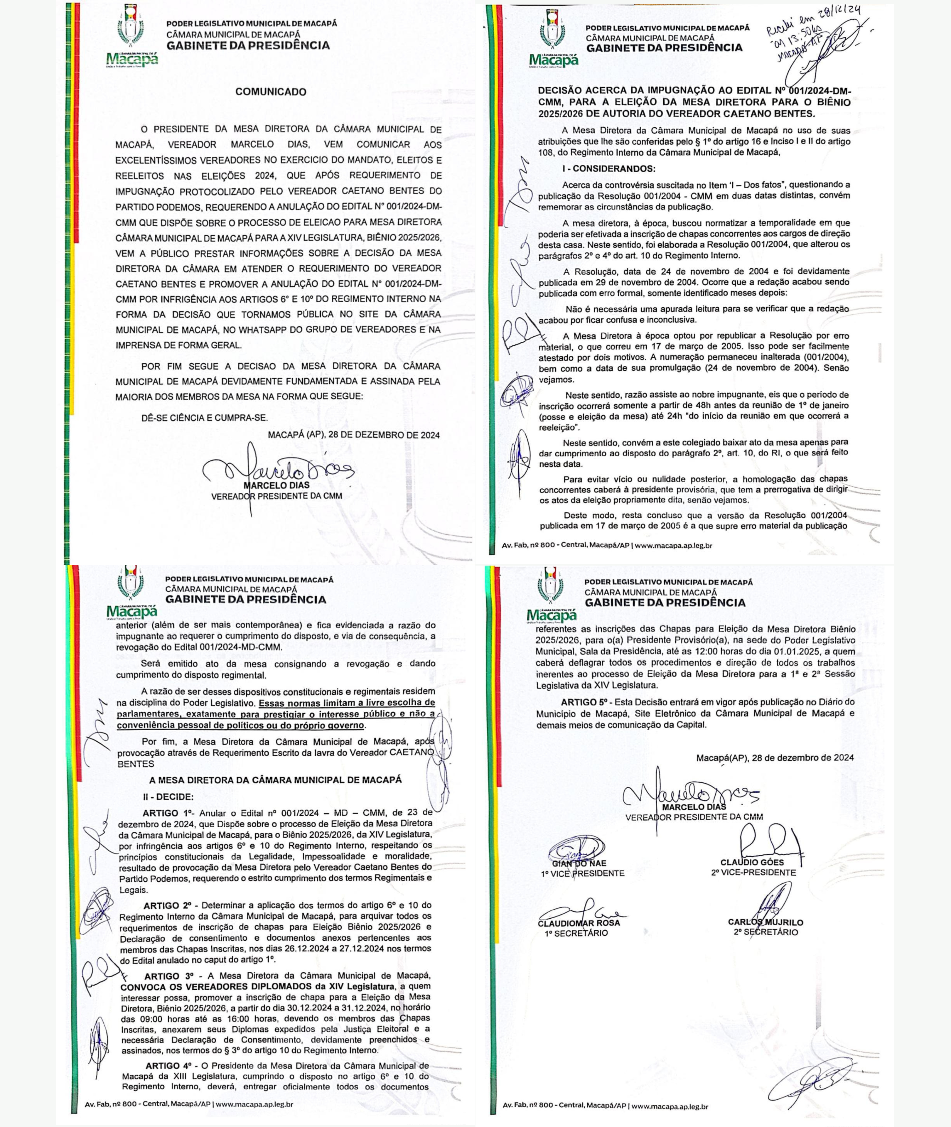 COMUNICADO: IMPUGNAÇÃO EDITAL ELEIÇÃO CMM