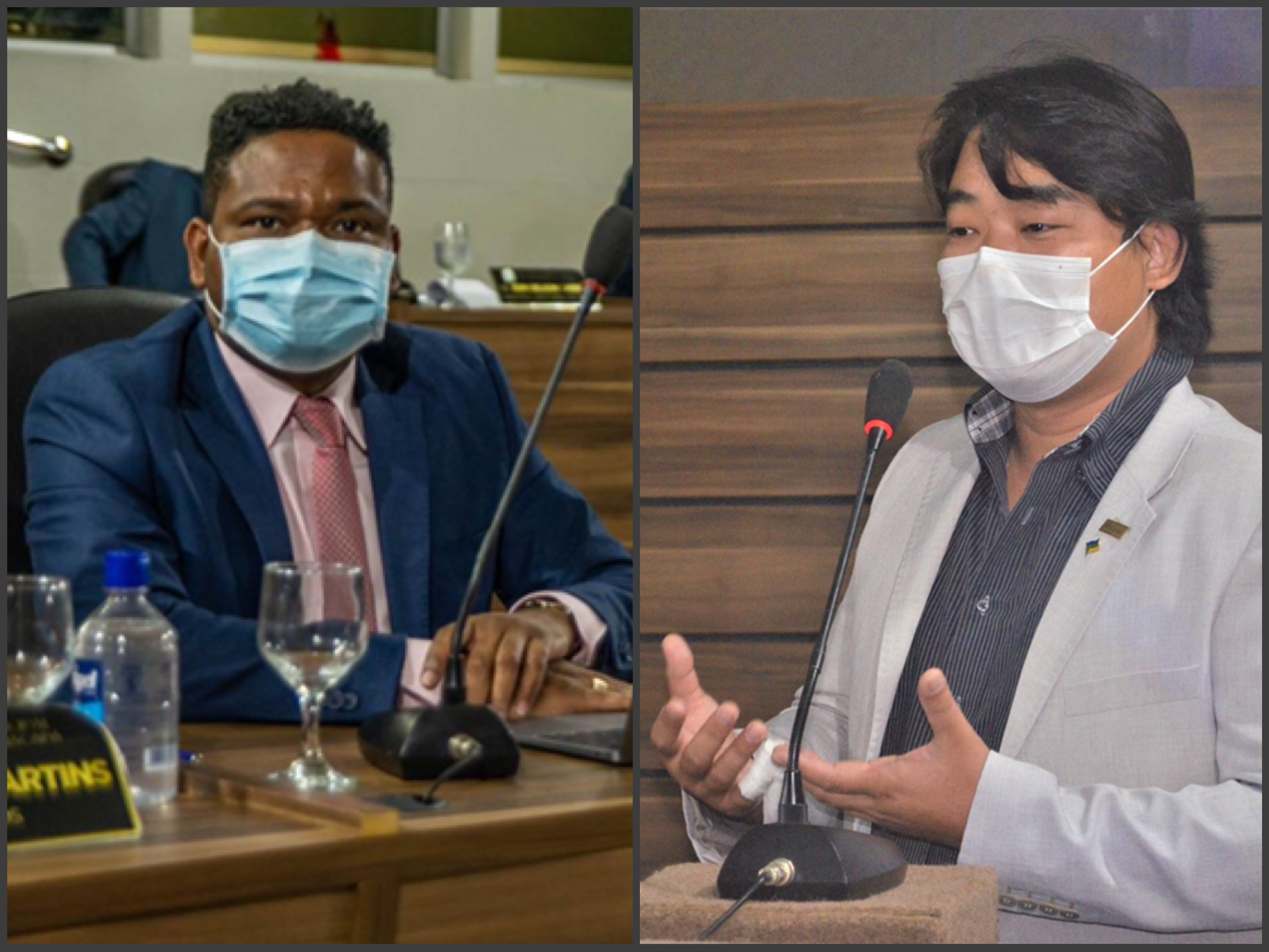 Dudu Tavares convida o presidente da Associação Brasileira de Bares e Restaurantes no Amapá, Yukio Nagano, para o uso da tribuna