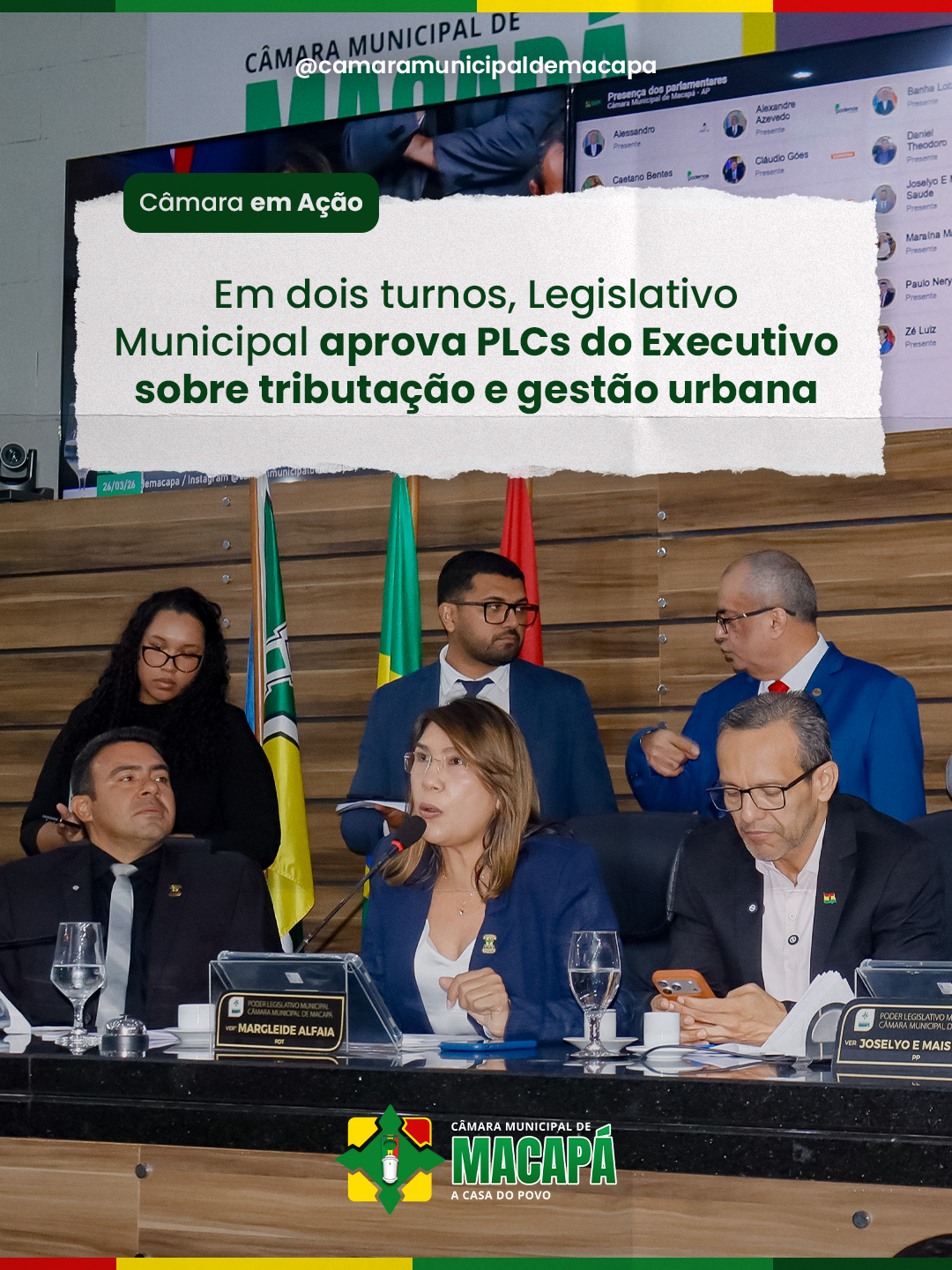 Em dois turnos, Legislativo Municipal aprova PLCs do Executivo sobre tributação e gestão urbana