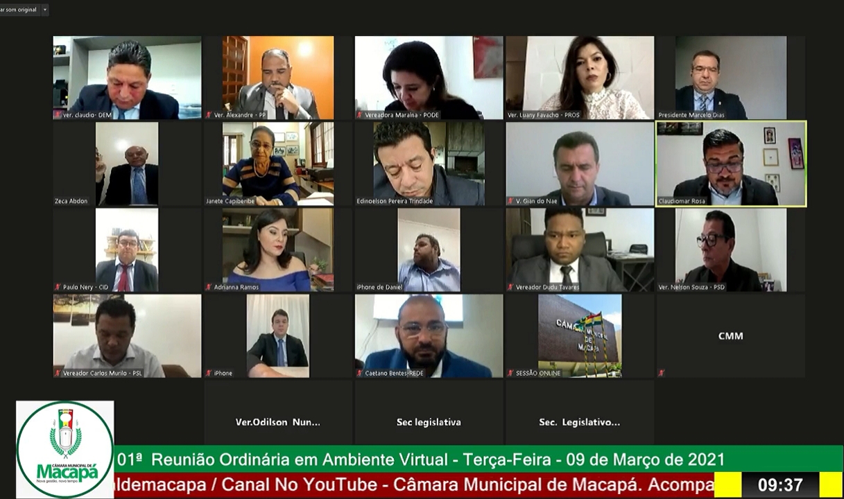 Em sessão virtual, vereadores de Macapá debatem e aprovaram matérias que beneficiam diretamente à sociedade.