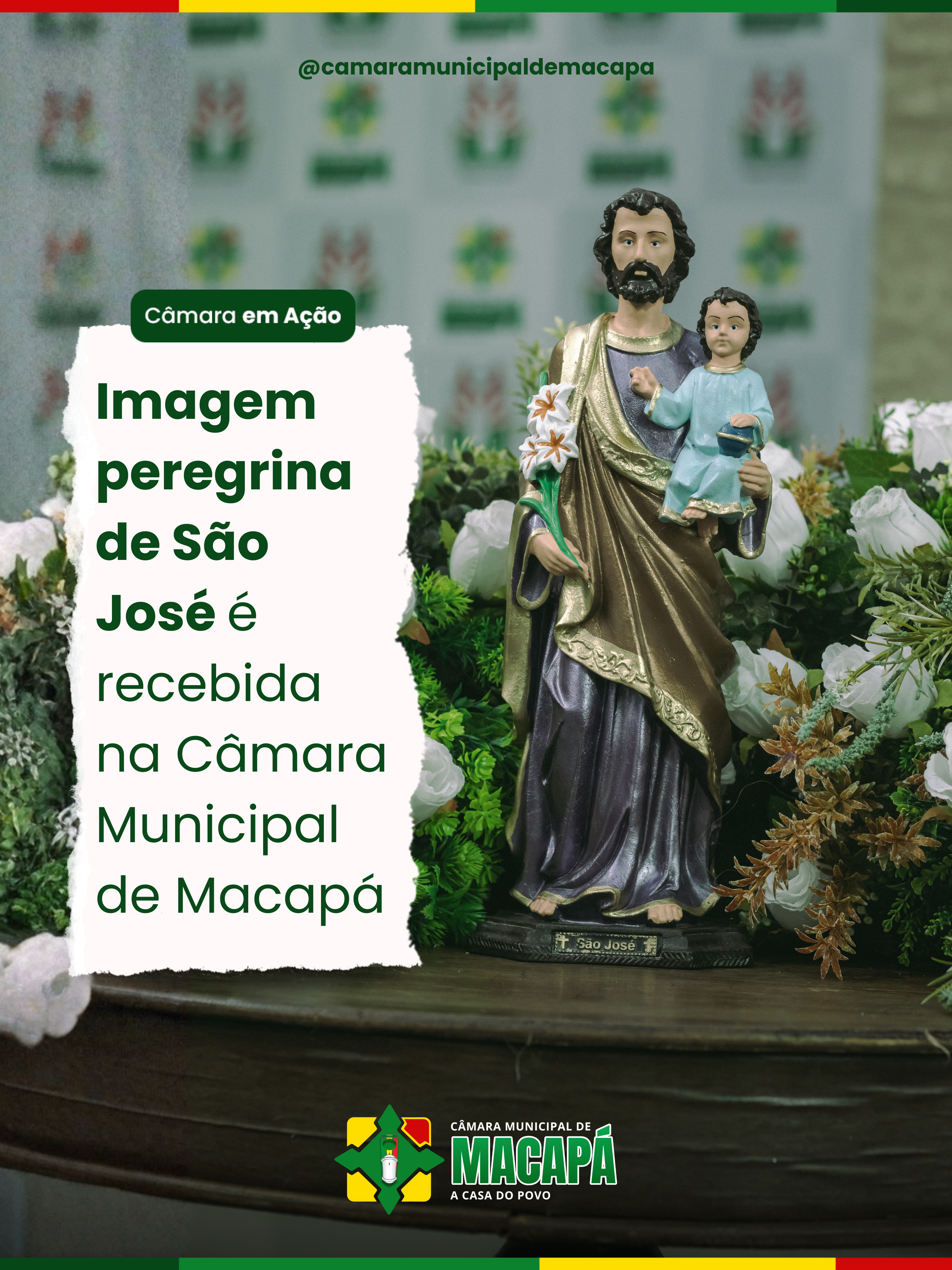 Imagem peregrina de São José é recebida na Câmara Municipal de Macapá