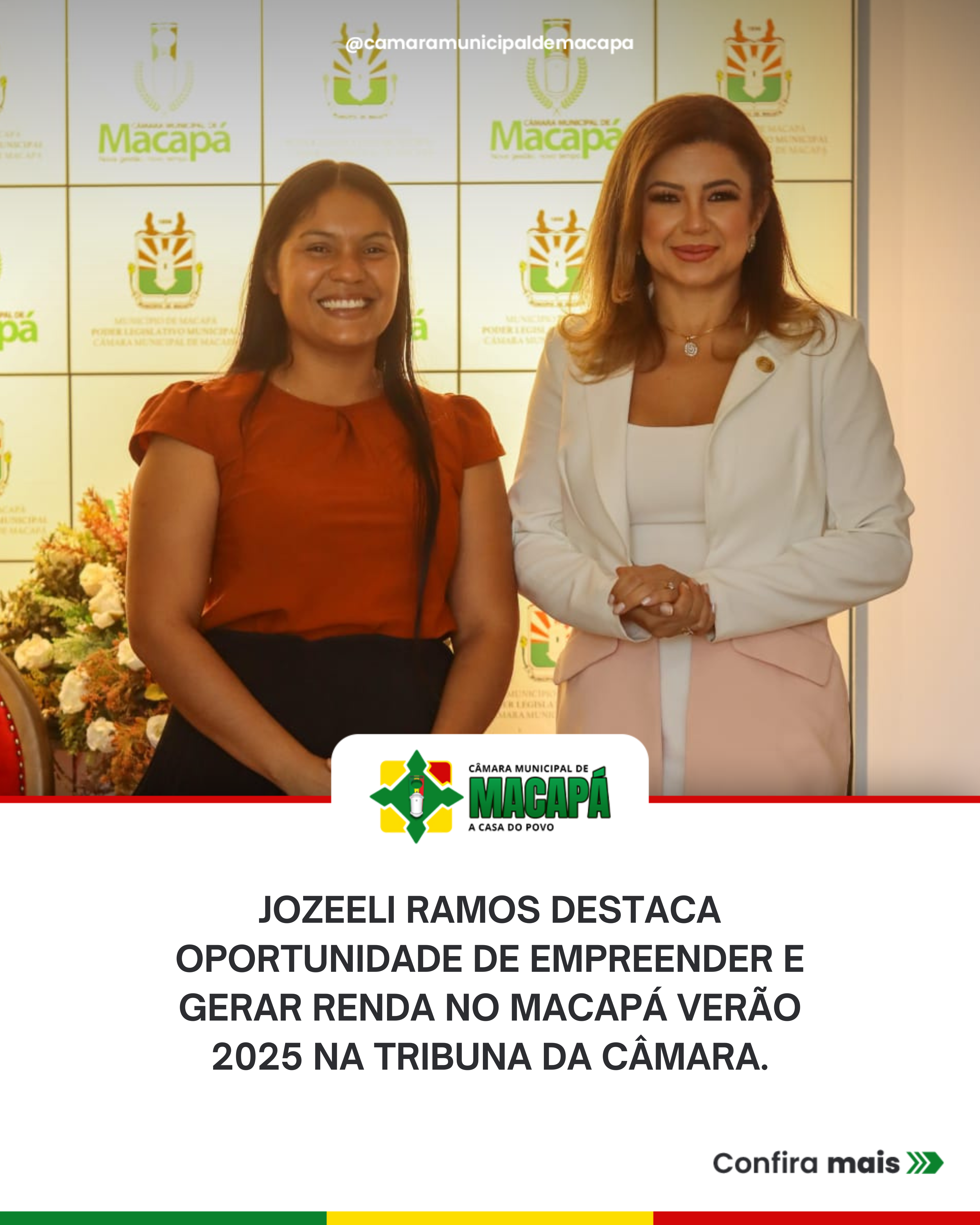 Jozeeli Ramos destaca oportunidade de empreender e gerar renda no Macapá Verão 2025 na tribuna da Câmara.