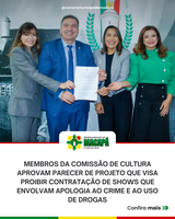 Membros da Comissão de Cultura aprovam parecer de projeto que visa proibir contratação de shows que envolvam apologia ao crime e ao uso de drogas