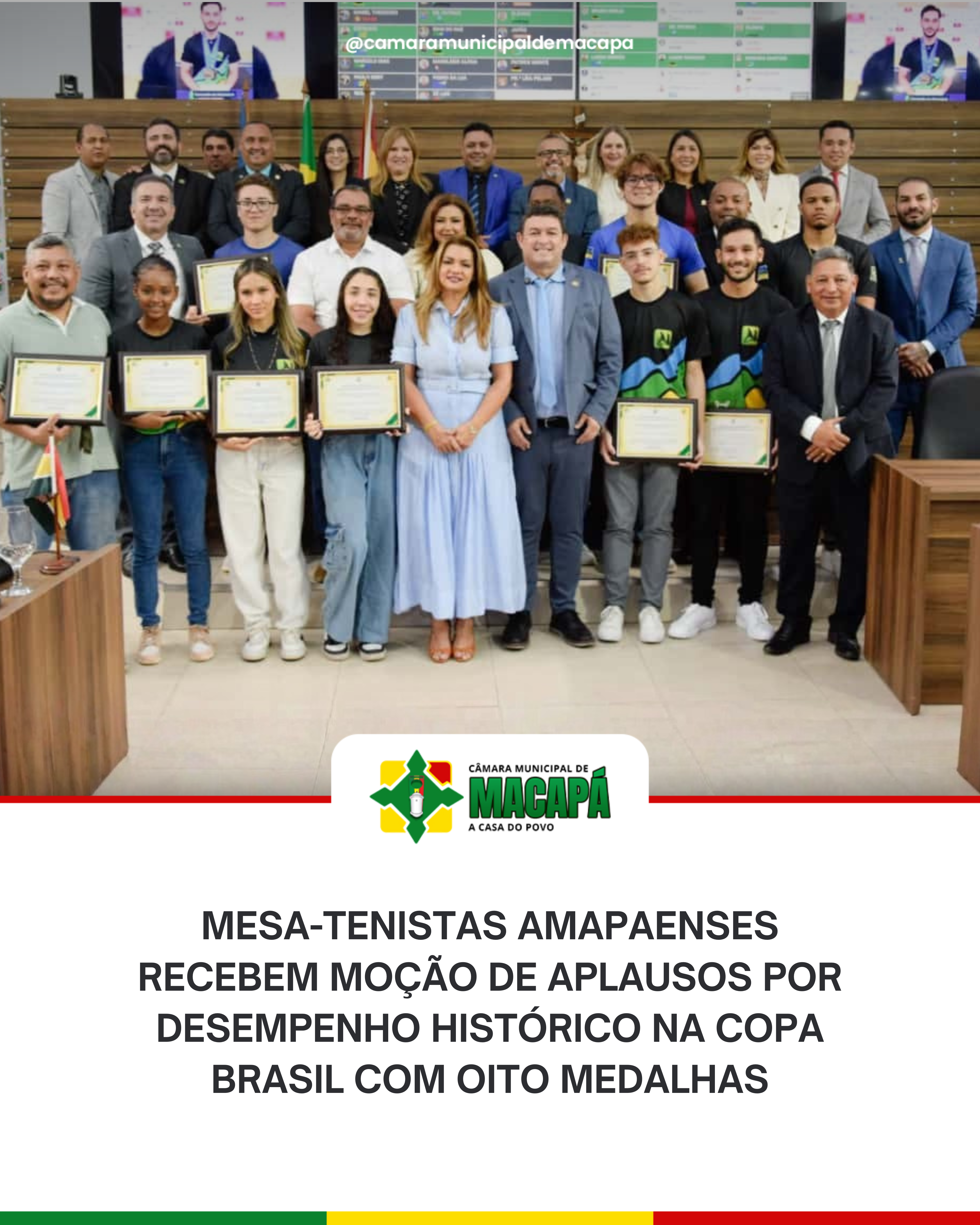 Mesa-Tenistas Amapaenses recebem Moção de Aplausos por desempenho histórico na Copa Brasil com Oito Medalhas