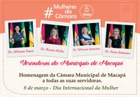 Mulheres da Câmara de Vereadores serão homenageadas nesta quinta-feira