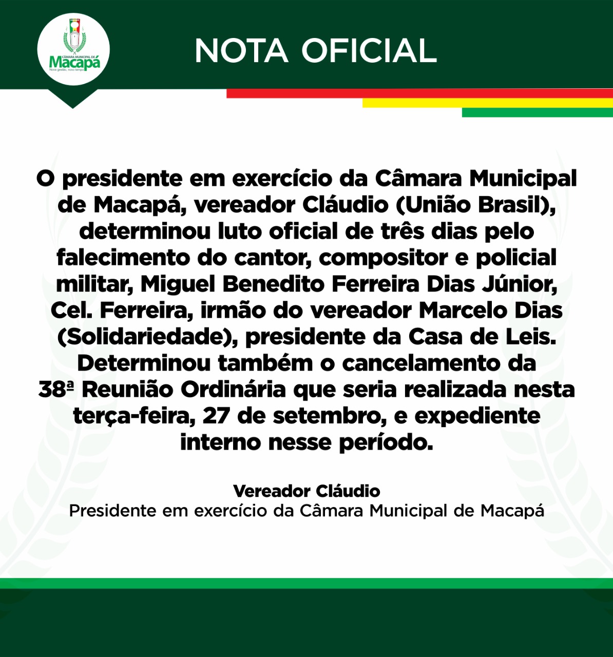 Nota Oficial