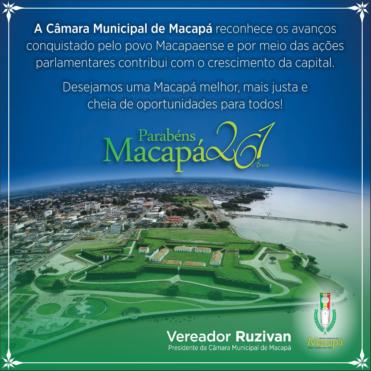 Parabéns Macapá pelos 261 anos
