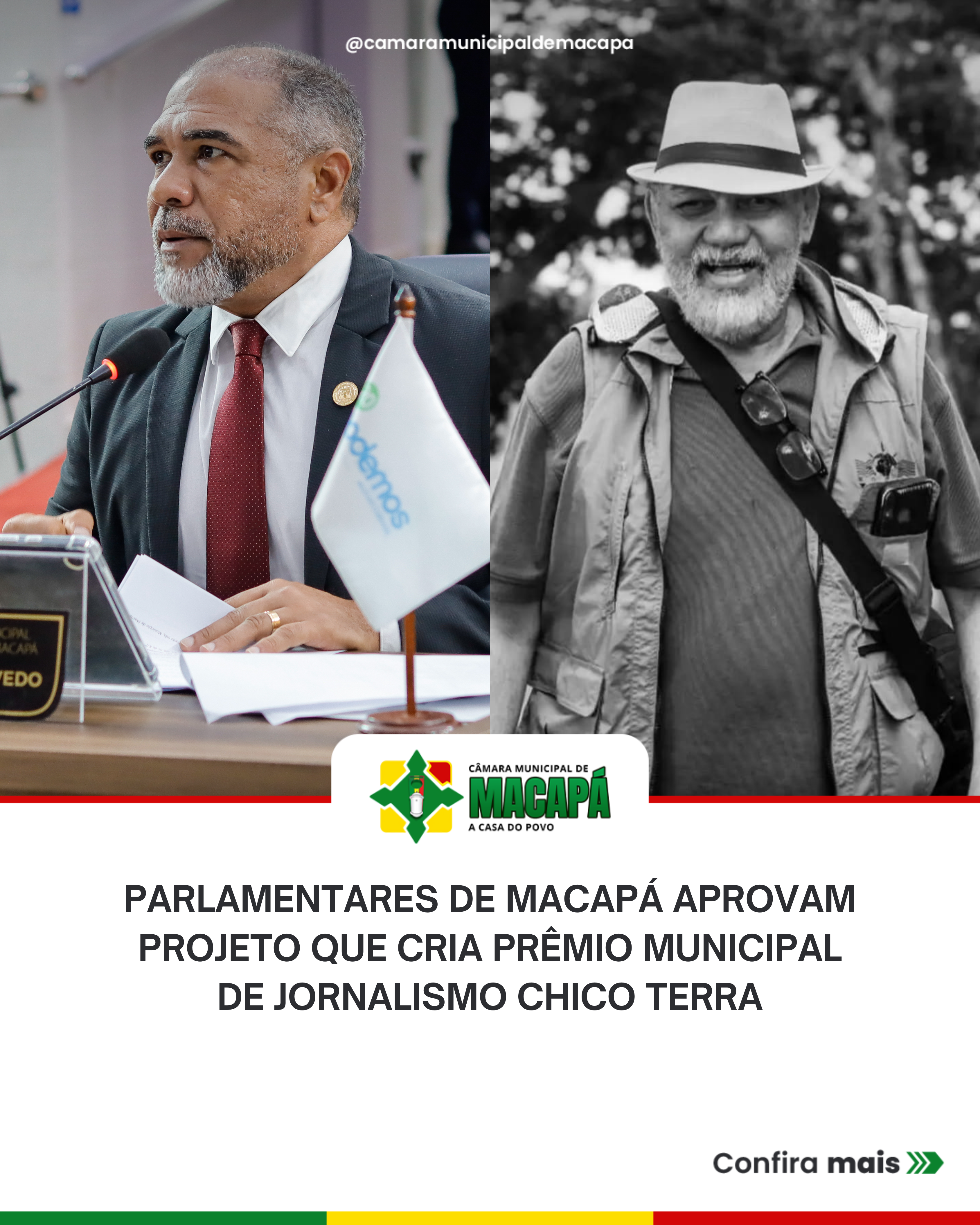Parlamentares de Macapá aprovam projeto que cria Prêmio Municipal de Jornalismo Chico Terra