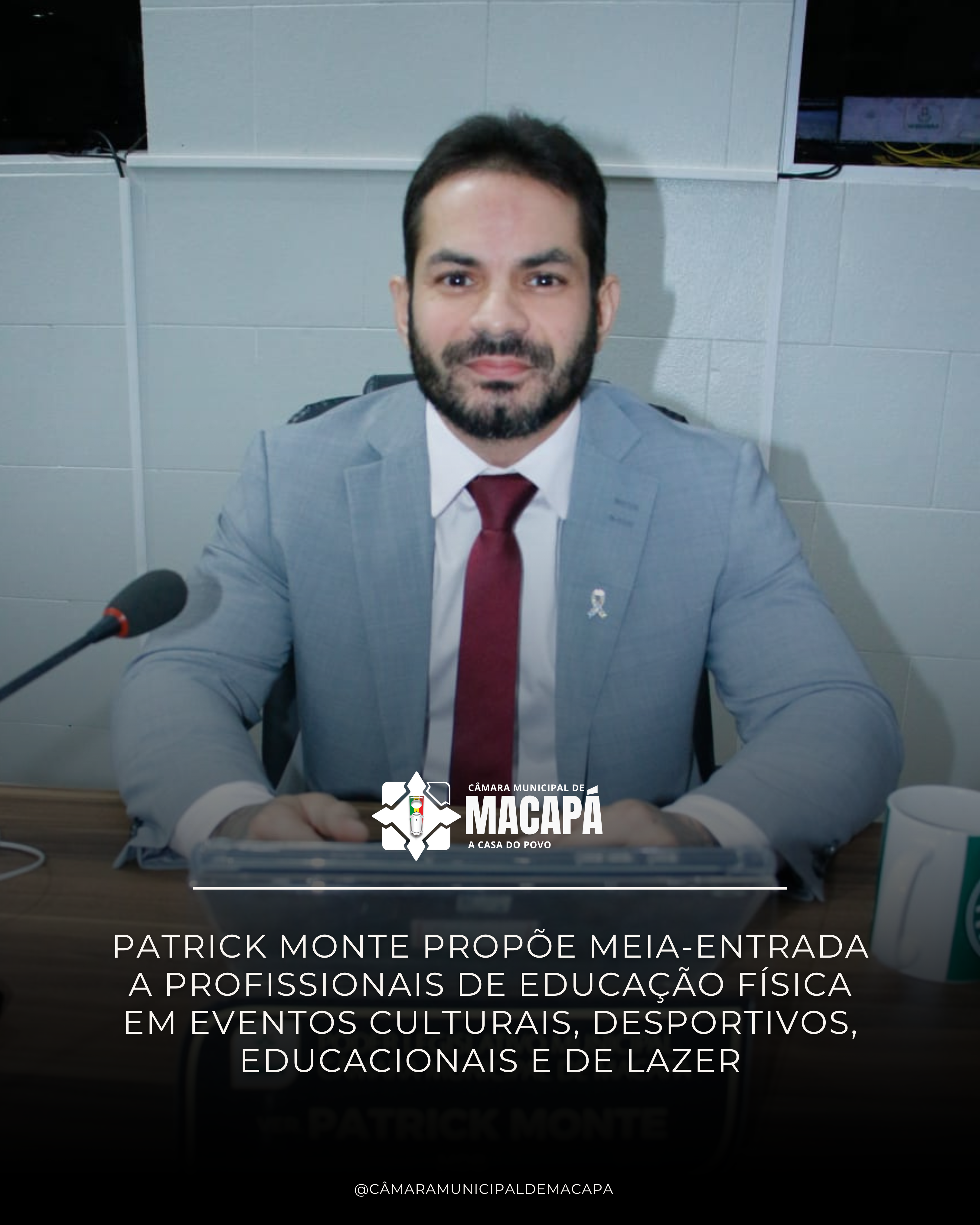Patrick Monte propõe meia-entrada à profissionais de educação física em eventos culturais, desportivos, educacionais e de lazer