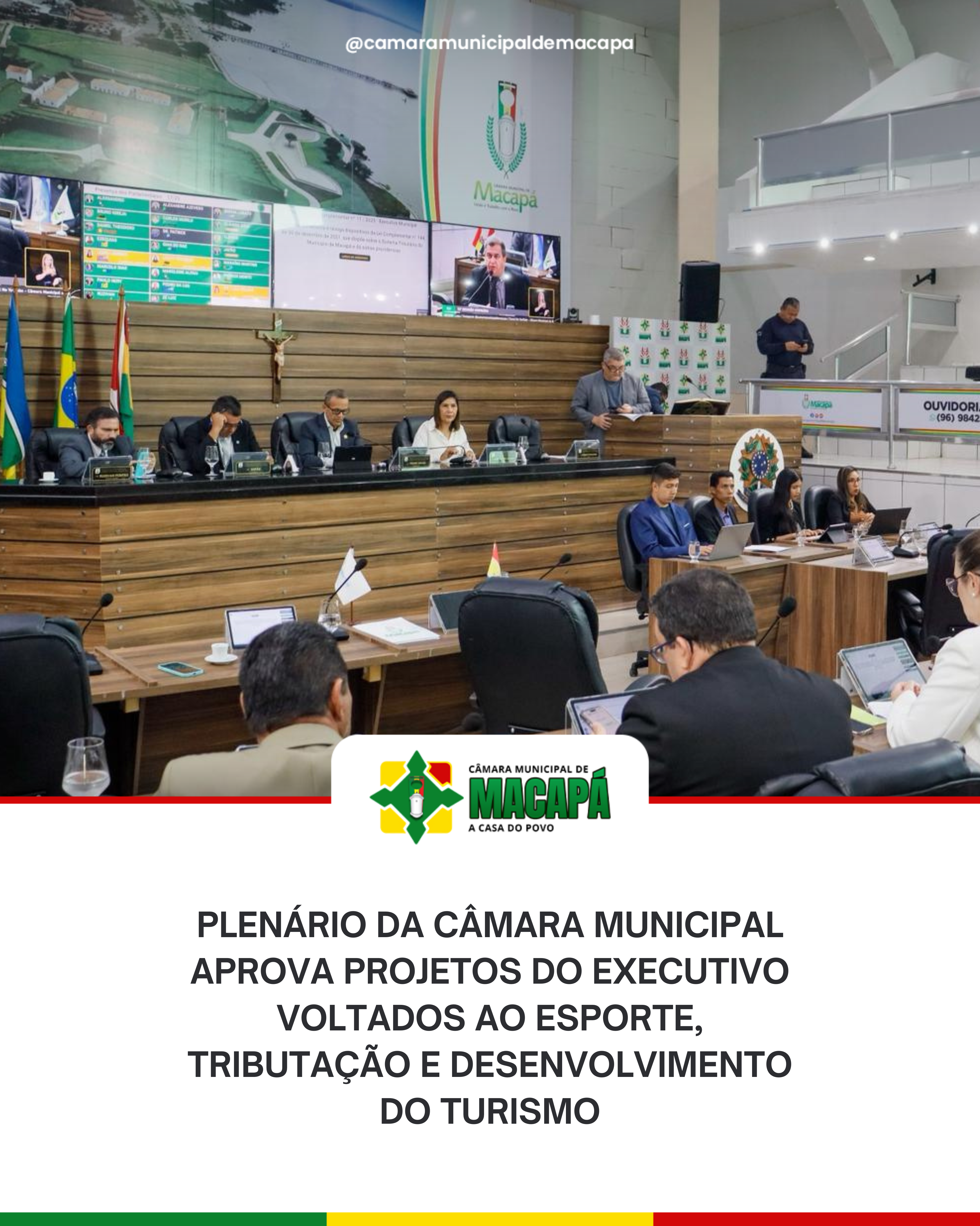 Plenário da Câmara Municipal aprova projetos do Executivo voltados ao esporte, tributação e desenvolvimento do turismo