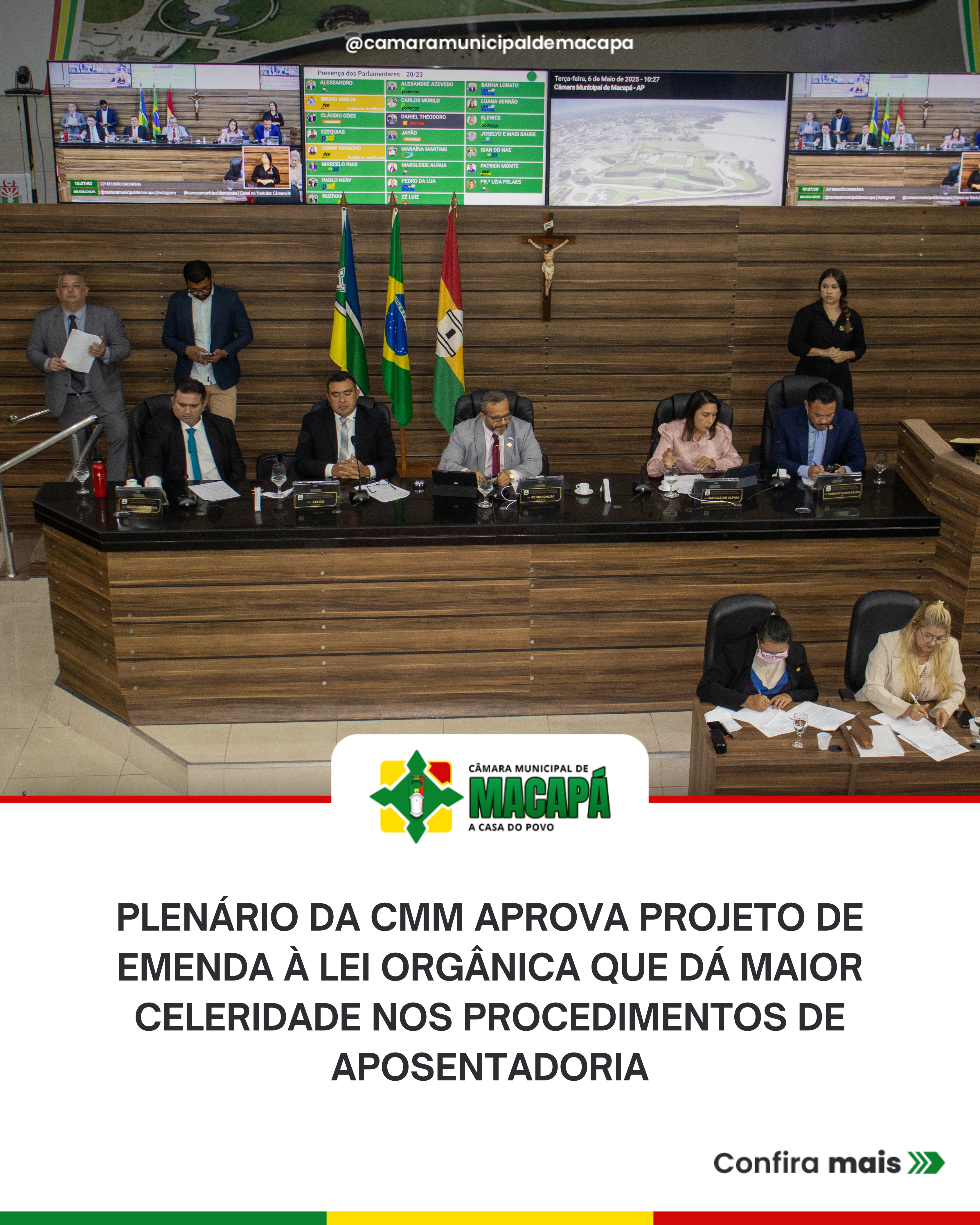 Plenário da CMM aprova projeto de emenda à Lei Orgânica que dá maior celeridade nos procedimentos de aposentadoria