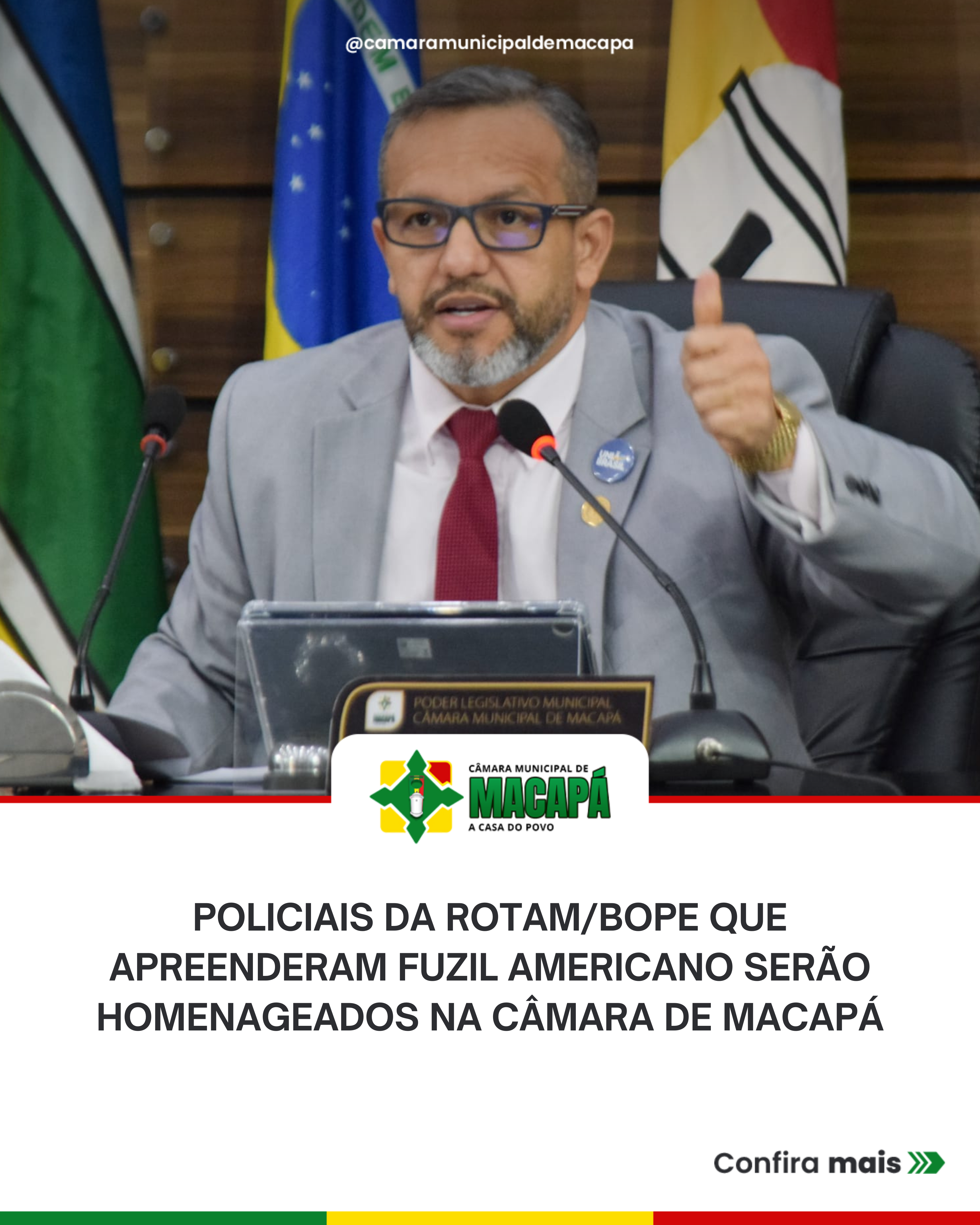 Policiais da ROTAM/BOPE que apreenderam fuzil americano serão homenageados na Câmara de Macapá