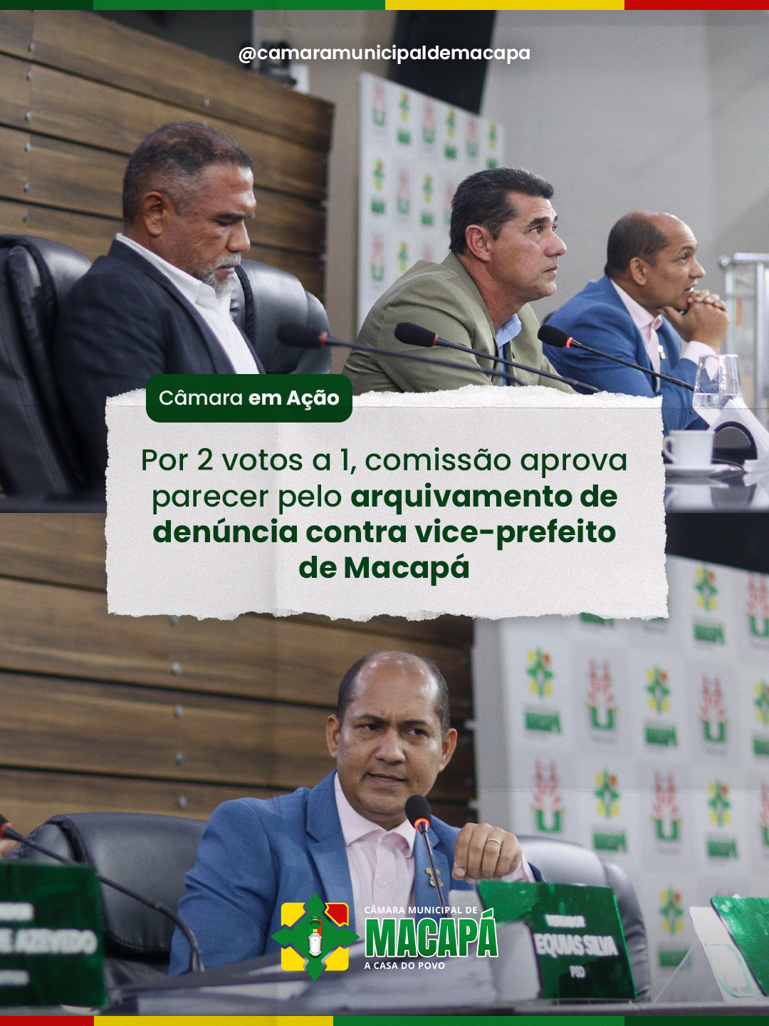 Por 2 votos a 1, comissão aprova parecer pelo arquivamento de denúncia contra vice-prefeito de Macapá