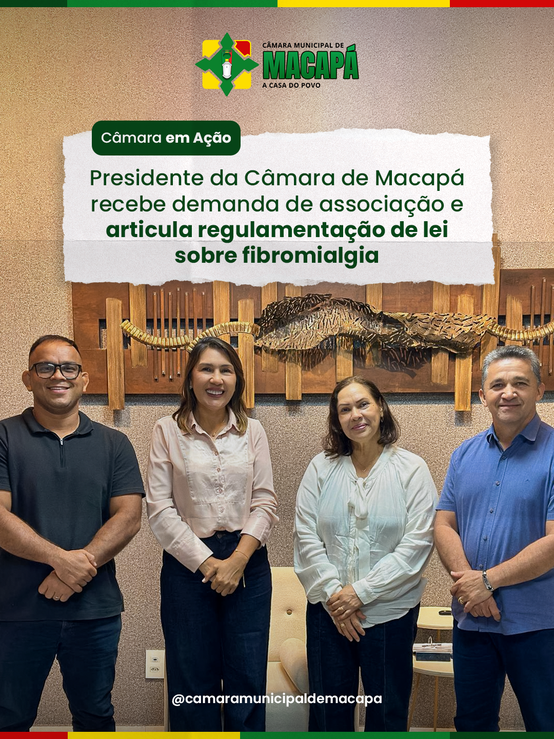 Presidente da Câmara de Macapá recebe demanda de associação e articula regulamentação de lei sobre fibromialgia