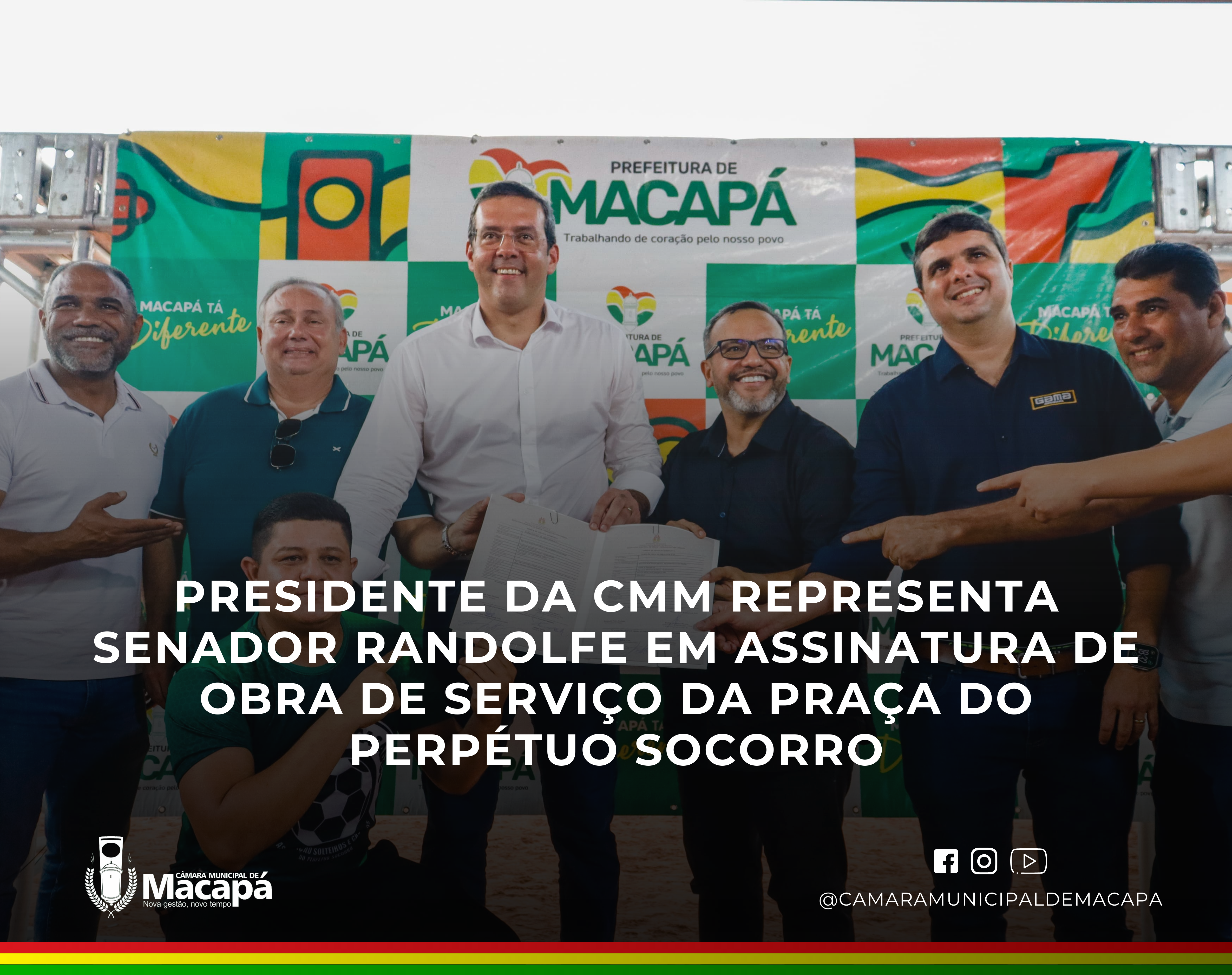 Presidente da CMM representa senador Randolfe em assinatura de obra de serviço da Praça do Perpétuo Socorro