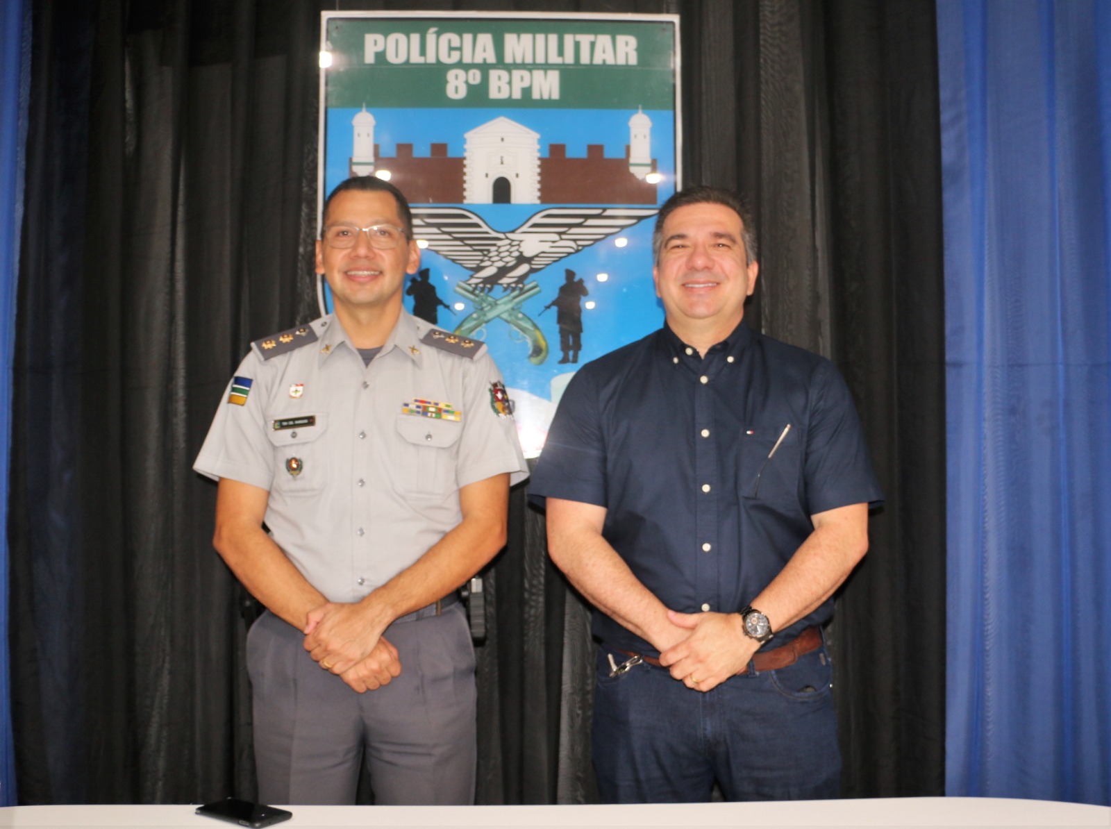 Presidente Marcelo Dias conhece instalações do 8° Batalhão da Polícia Militar, no Cabralzinho
