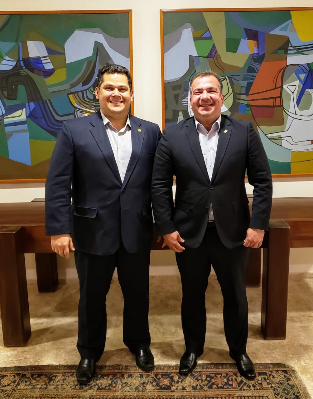 Presidente Marcelo é recebido na residência oficial do presidente do Senado Federal