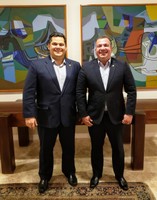 Presidente Marcelo é recebido na residência oficial do presidente do Senado Federal