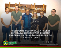 Presidente Pedro DaLua recebe deputada Goreth para discutir parceria na criação da Escola do Legislativo