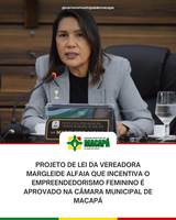 Projeto de Lei da vereadora Margleide Alfaia que incentiva o empreendedorismo feminino é aprovado na Câmara Municipal de Macapá