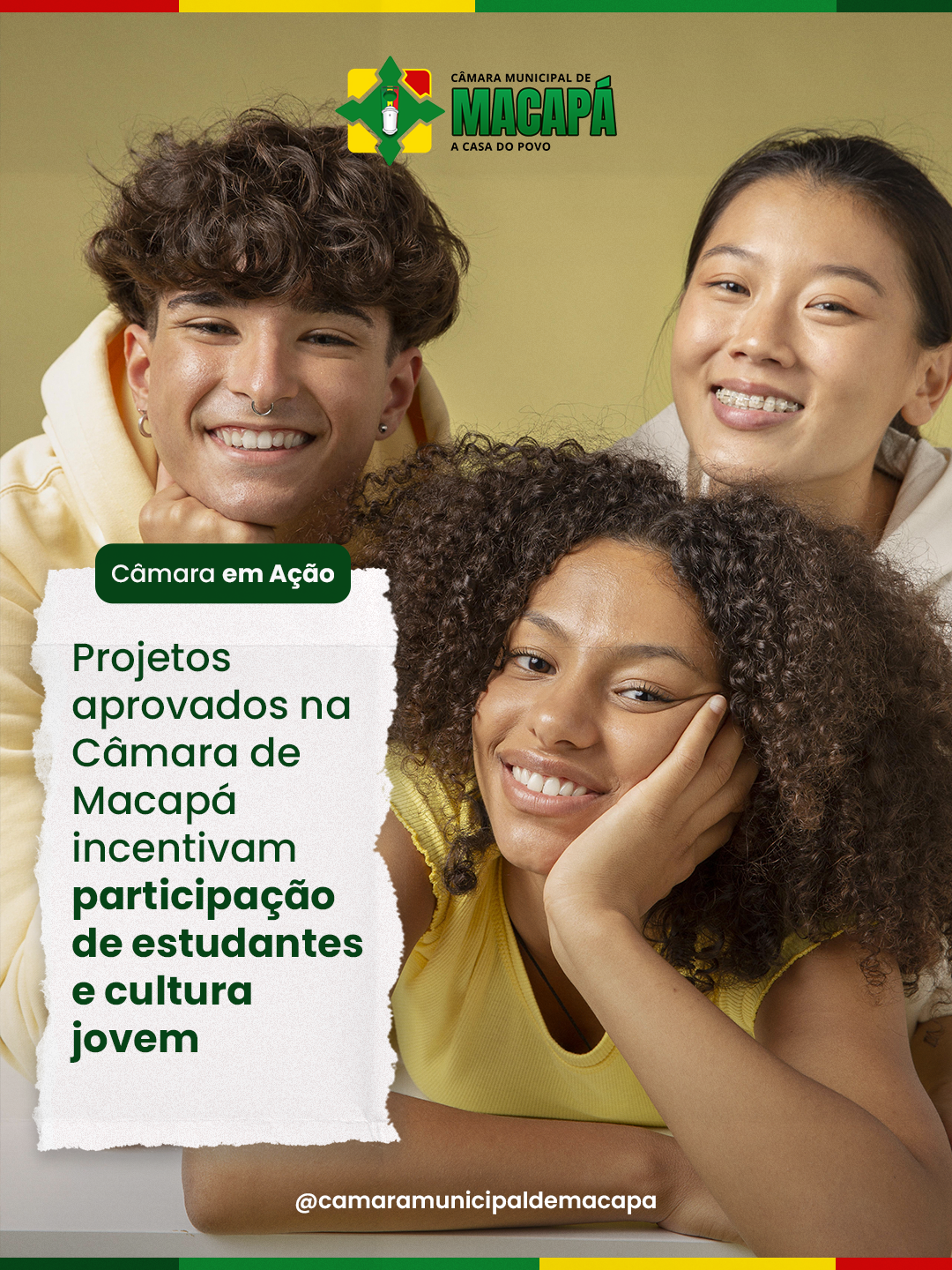 Projetos aprovados na Câmara de Macapá incentivam participação de estudantes e cultura jovem