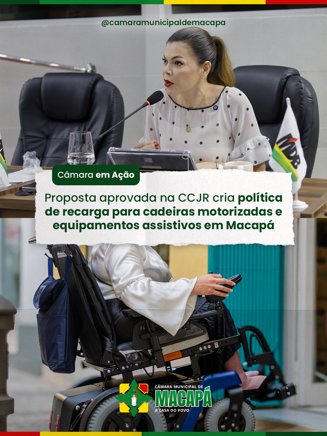 Proposta aprovada na CCJR cria política de recarga para cadeiras motorizadas e equipamentos assistivos em Macapá