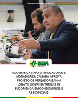 Segurança para entregadores e moradores: Câmara aprova projeto de Vereador Banha Lobato sobre entregas de encomenda em condomínios e residenciais.