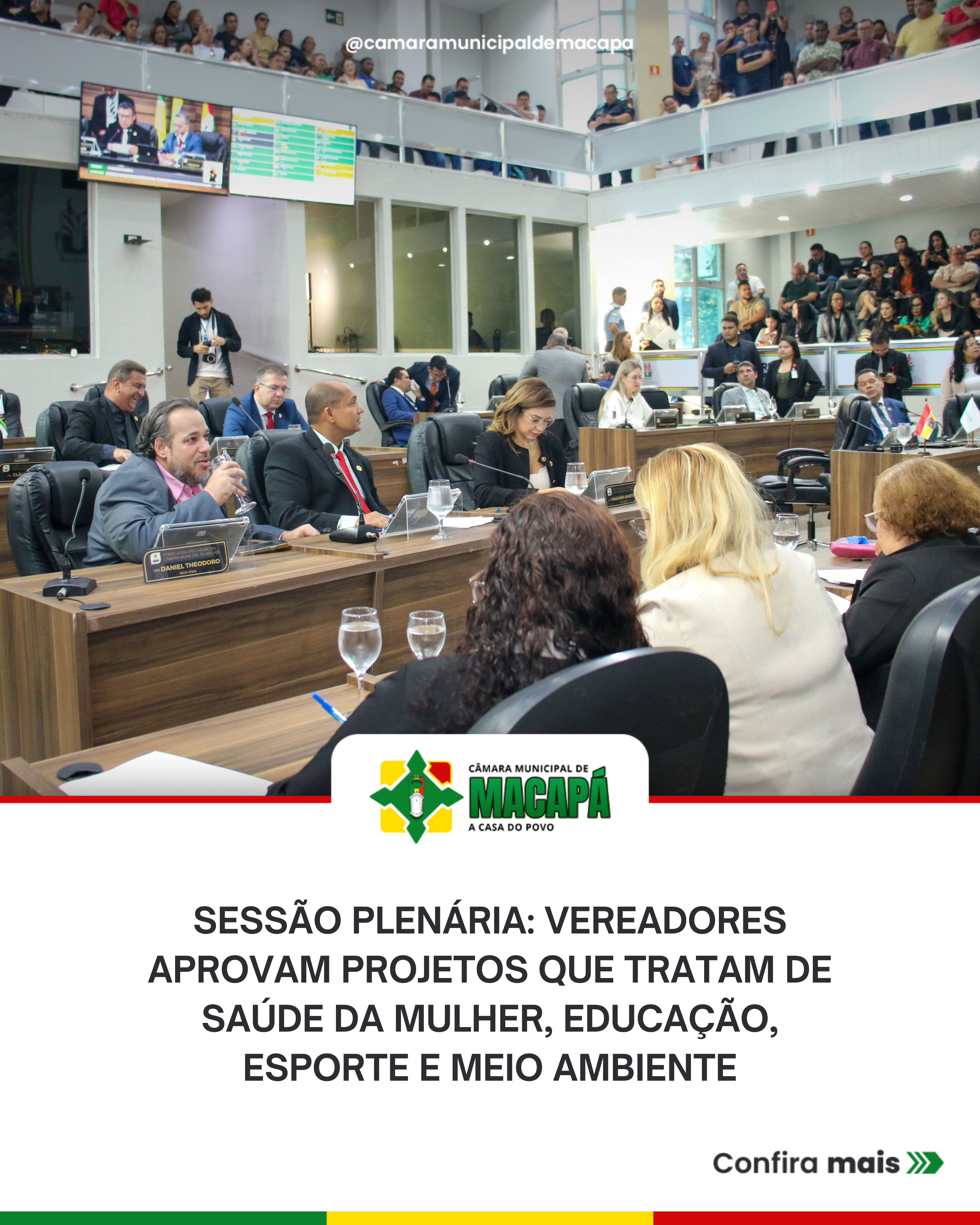 Sessão Plenária: vereadores aprovam projetos que tratam de saúde da mulher, educação, esporte e meio ambiente